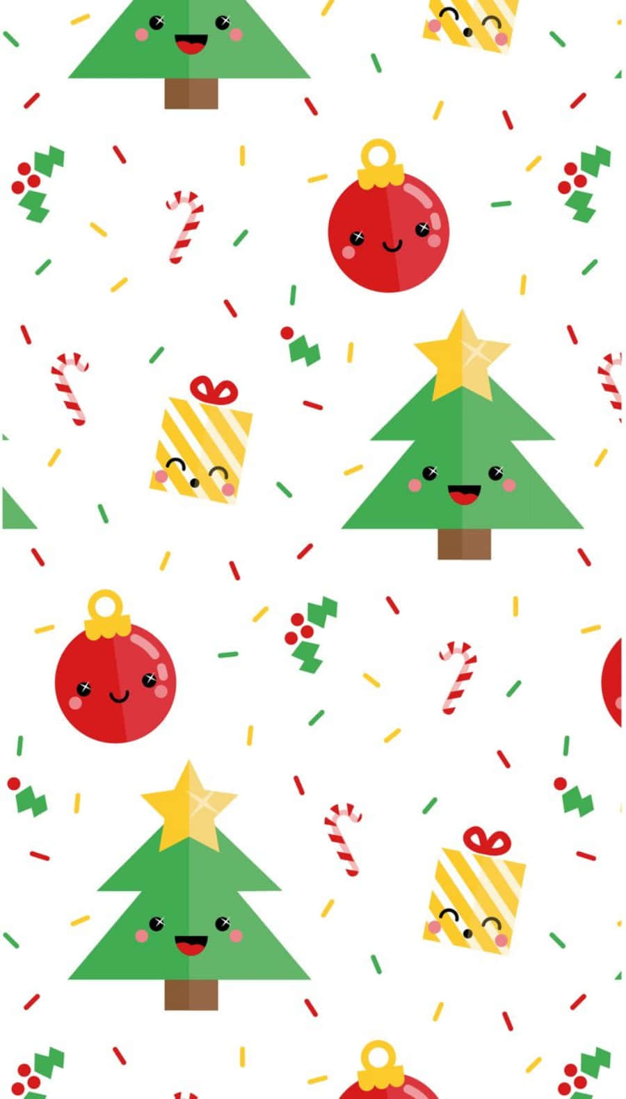Cute Christmas Phone, Christmas trees, ornaments, HD Phone Wallpaper