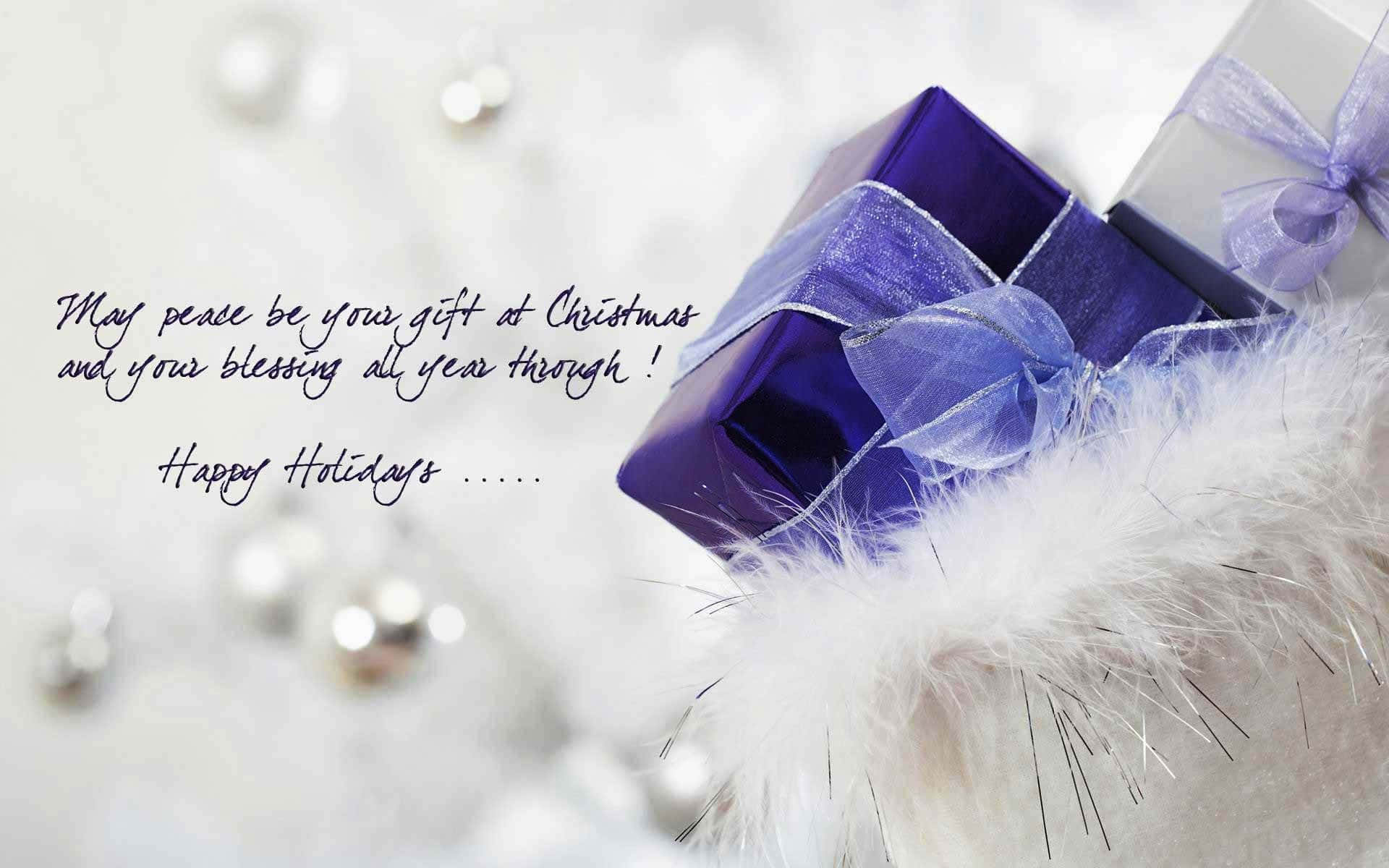 shiny purple gift box, sheer bow, white fluffy trim, Full HD Desktop Wallpaper