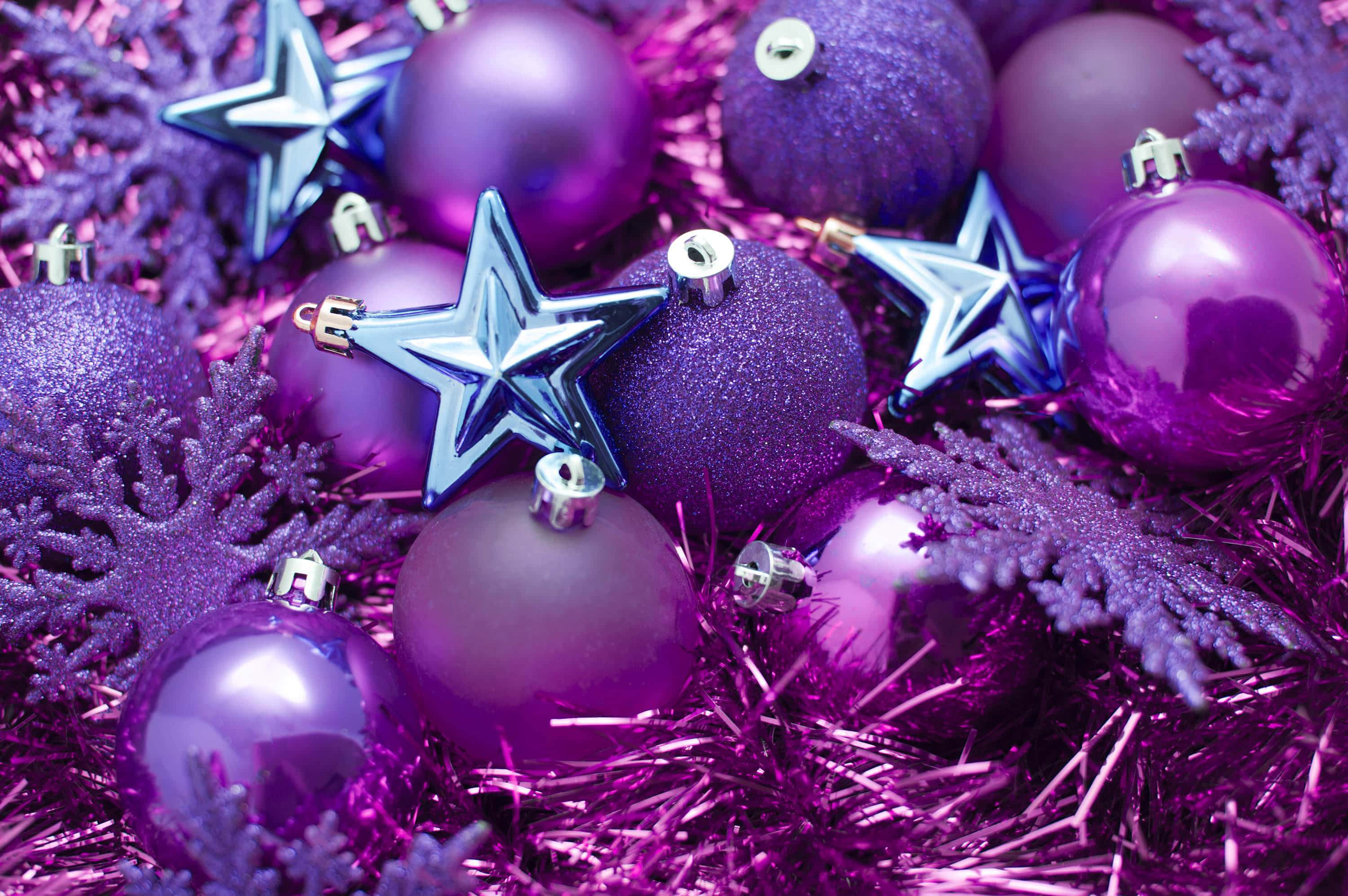 purple, silver, glittery tinsel, 2K Desktop Wallpaper