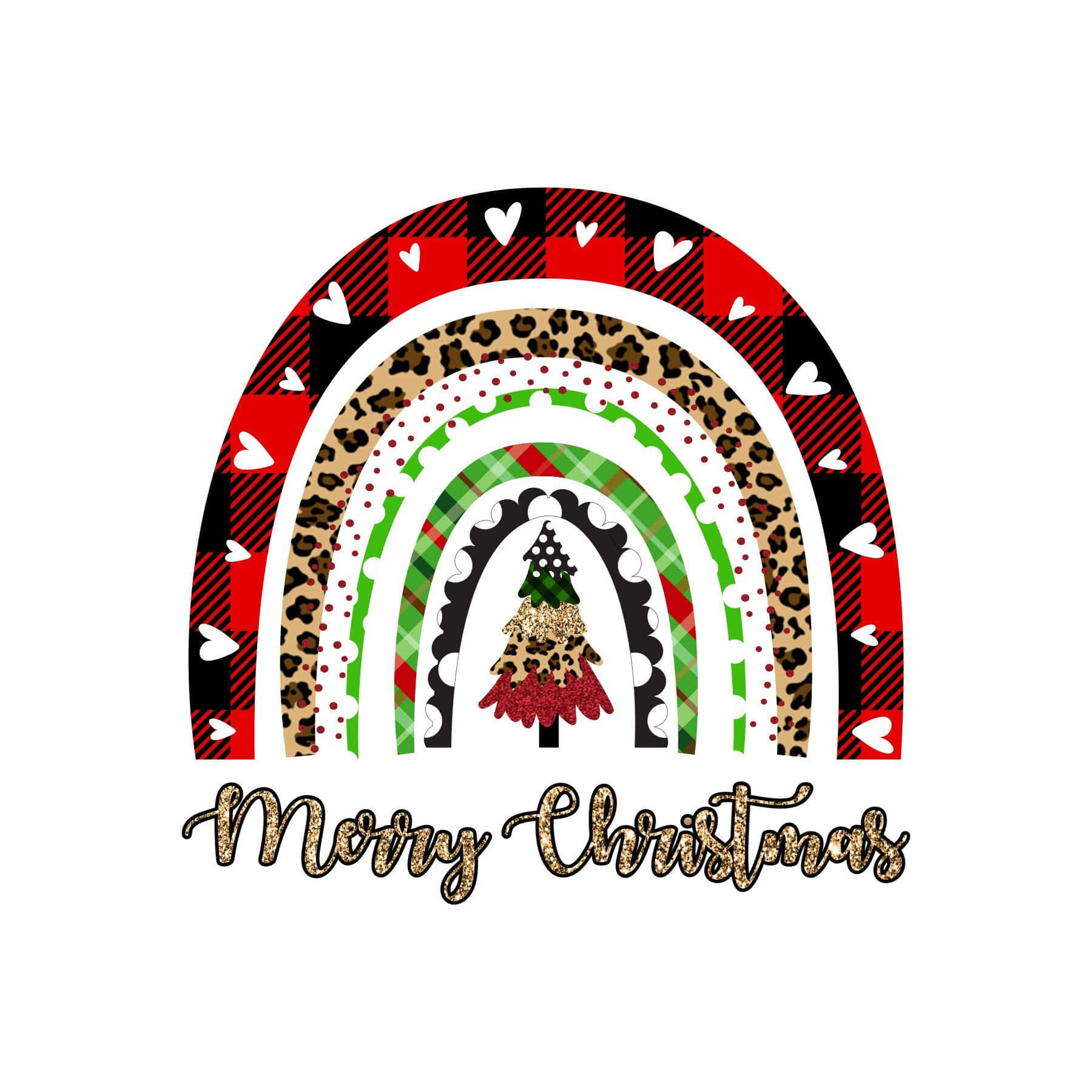 buffalo plaid leopard print, green plaid arcs, glittery Christmas tree, HD Desktop Wallpaper