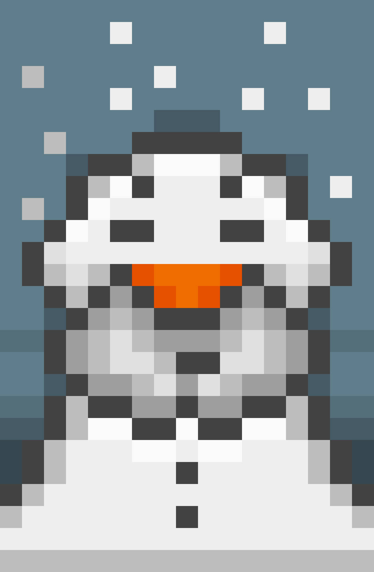snowman, pixel-art, carrot nose, HD Phone Wallpaper