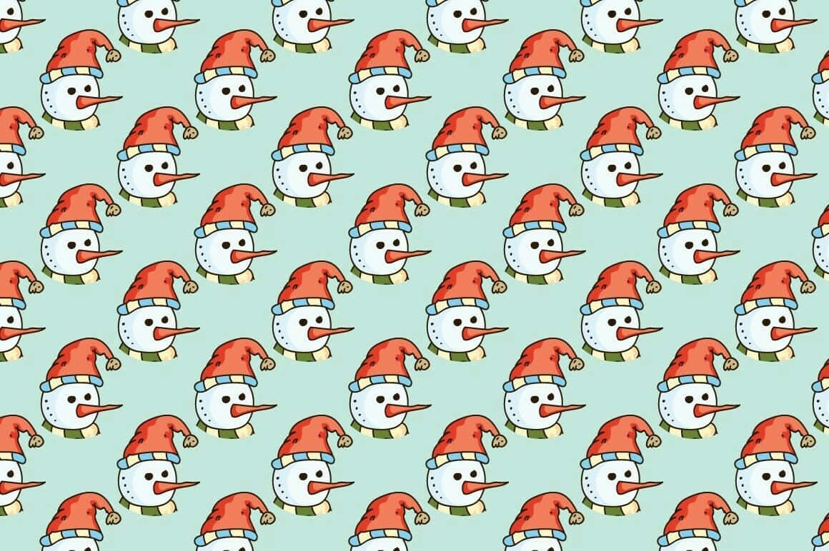Christmas Snowman, red hats, scarves, SD Desktop Wallpaper