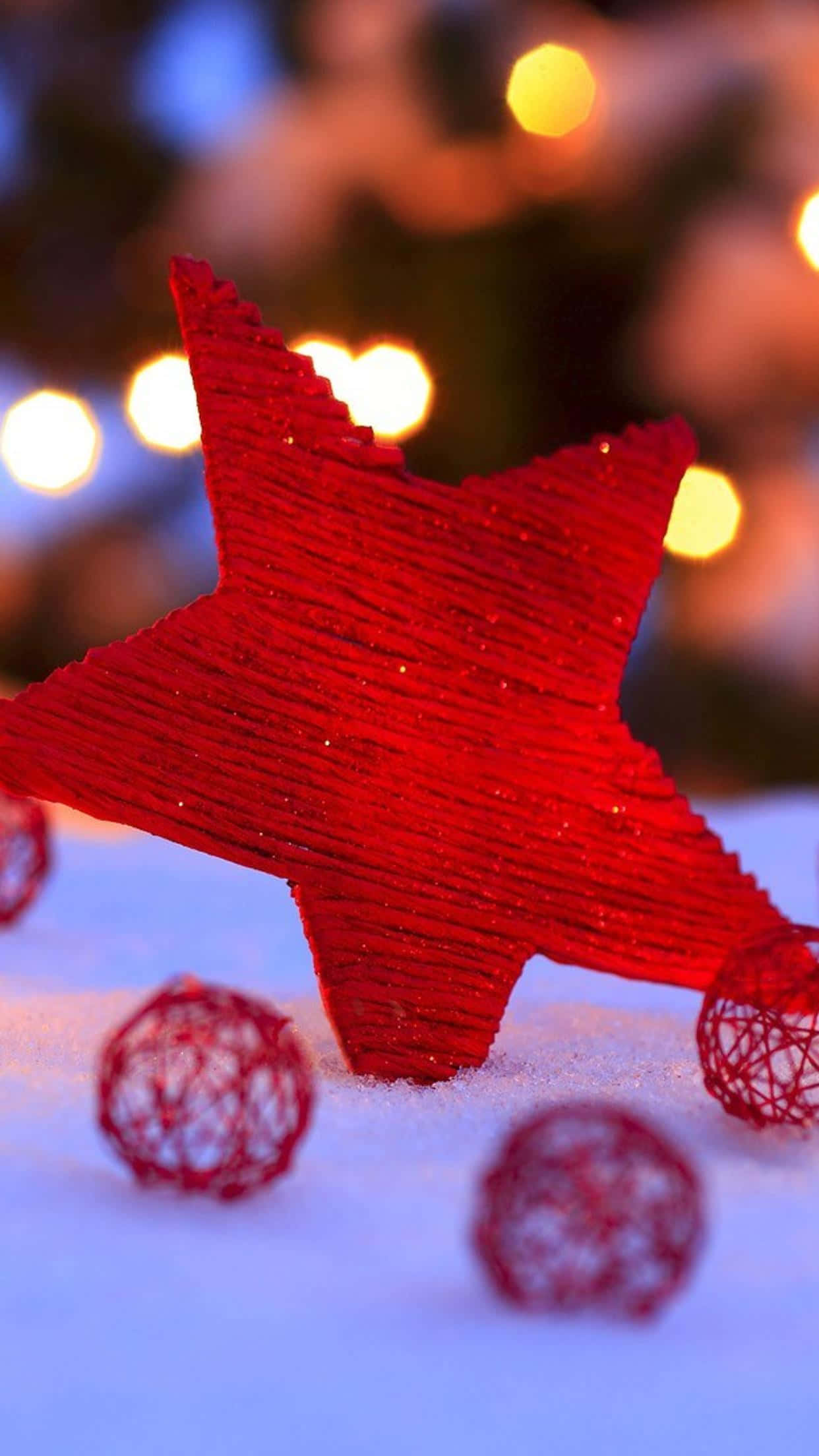 Christmas star, vibrant red star ornament, glittery texture, Full HD Phone Wallpaper