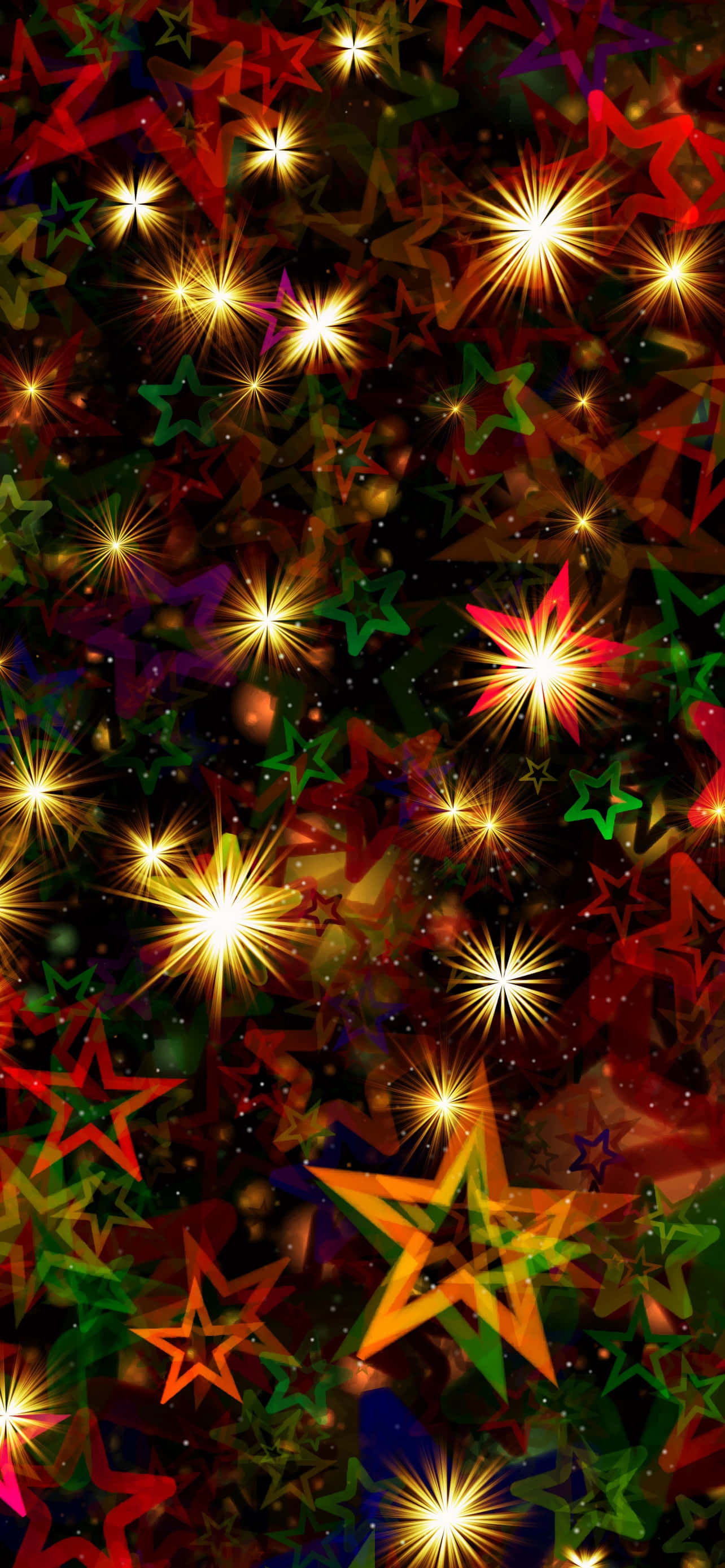 Christmas Star, red, green, 2K Phone Wallpaper