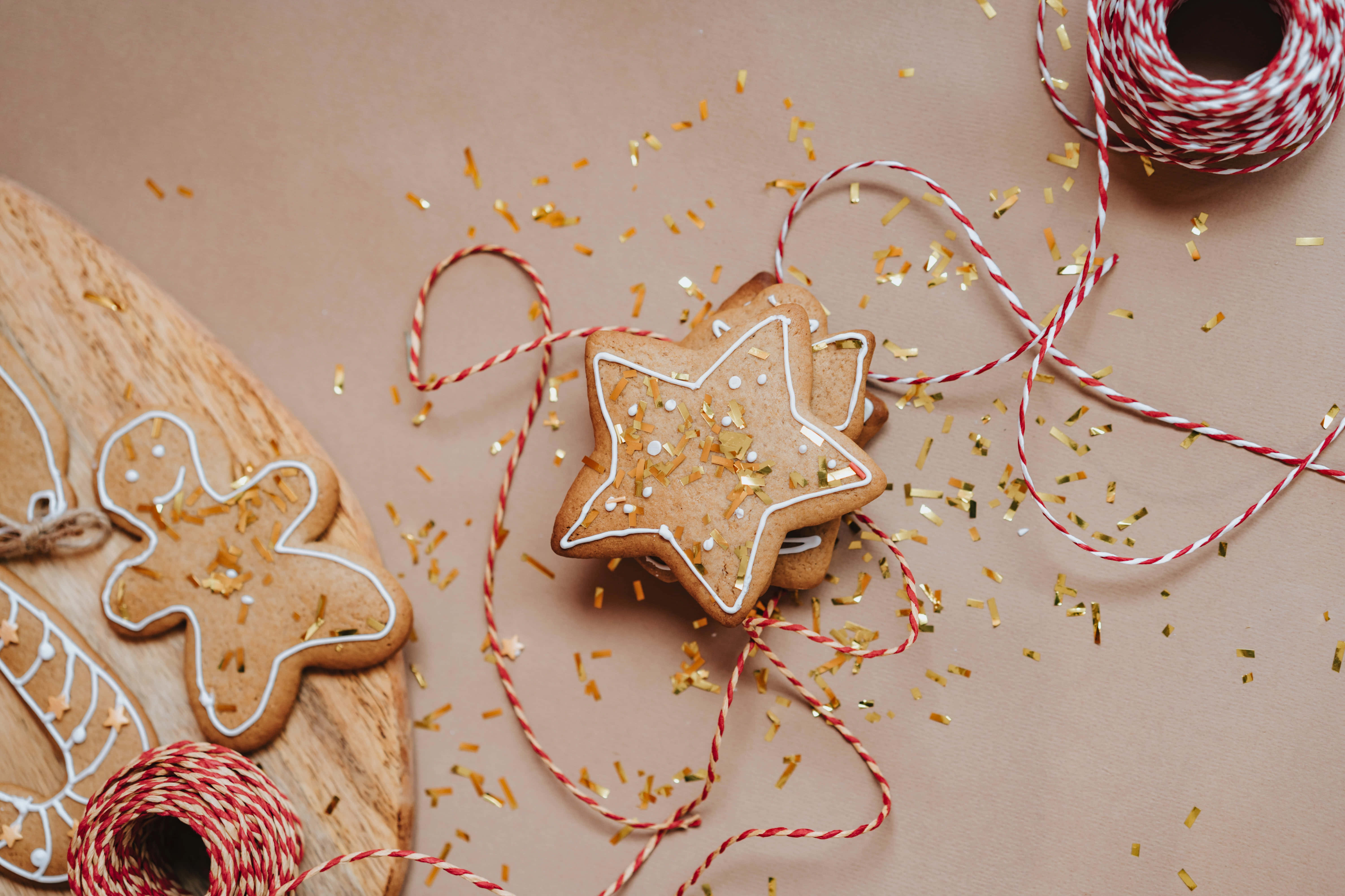 Christmas Star, gingerbread cookies, stars, 5K Desktop Wallpaper
