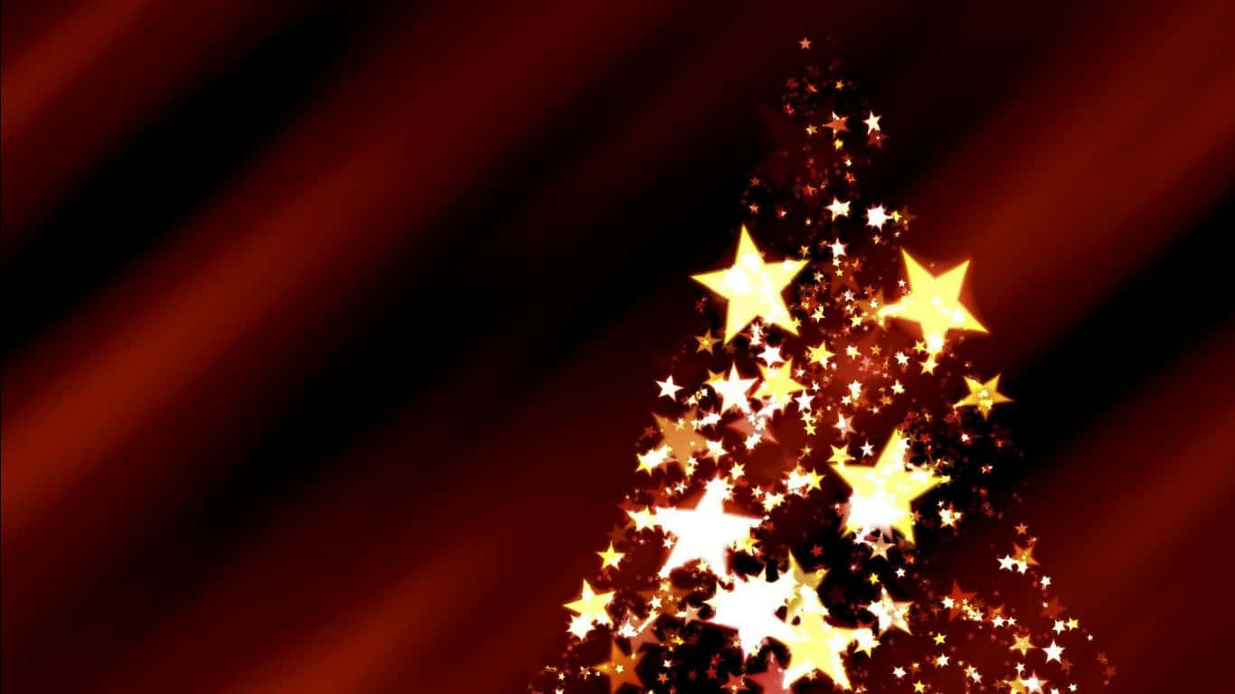 Christmas Star, golden star, red gradient background, HD Desktop Wallpaper