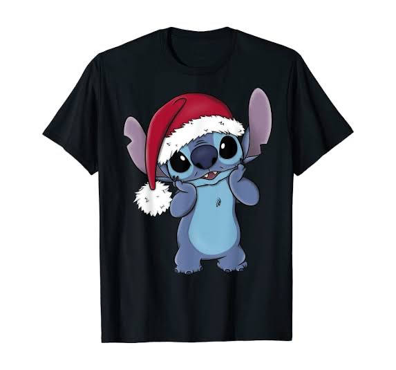 black t-shirt, blue alien character, red Santa hat, SD Desktop Wallpaper