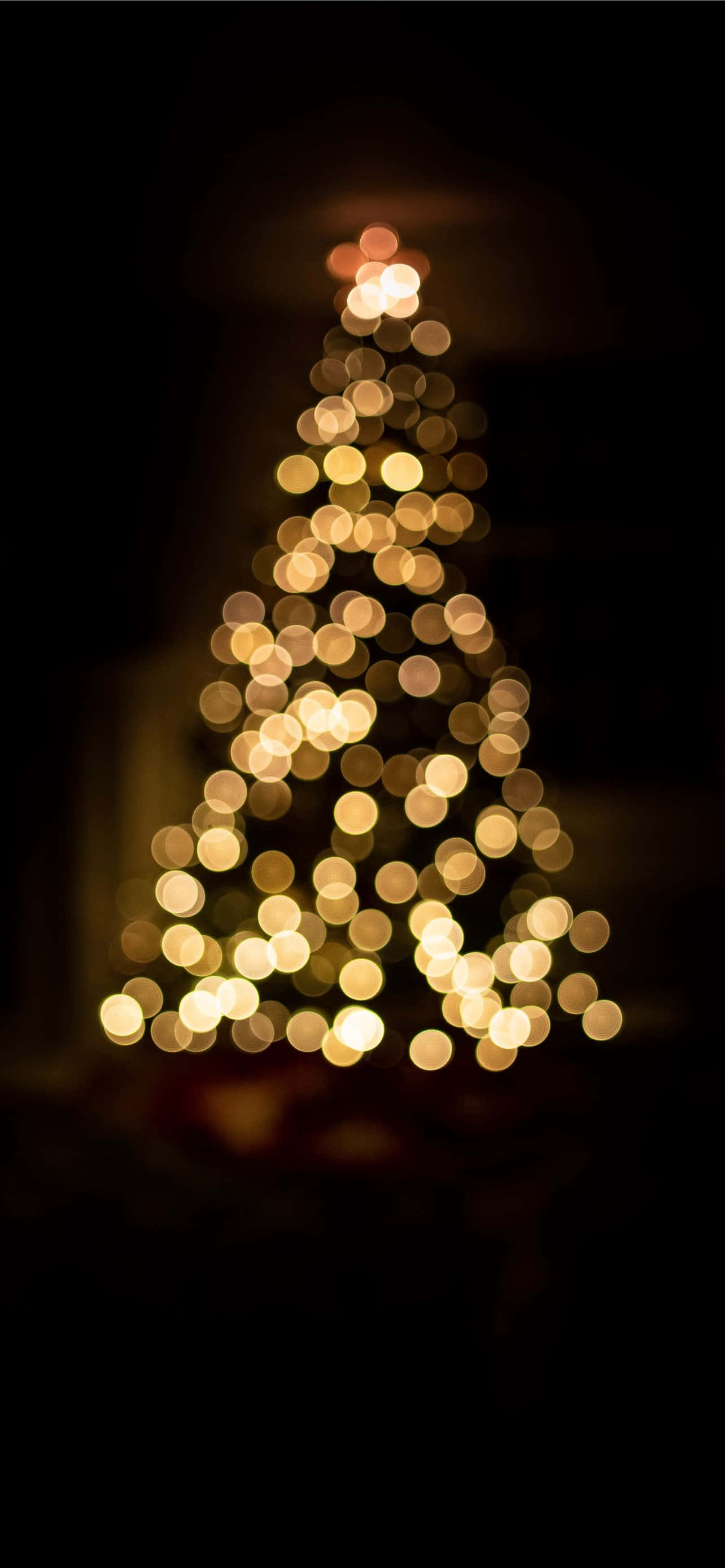 bokeh, Christmas tree, golden circles, 2K Phone Wallpaper