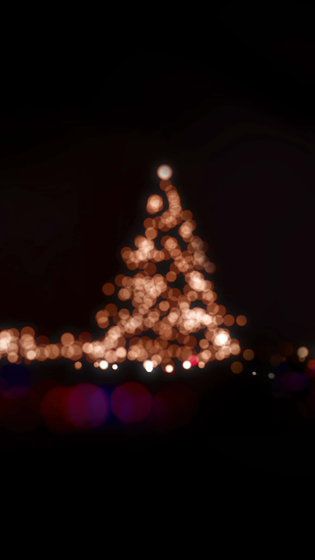 iPhone, Christmas Tree, golden bokeh lights, Full HD Phone Wallpaper