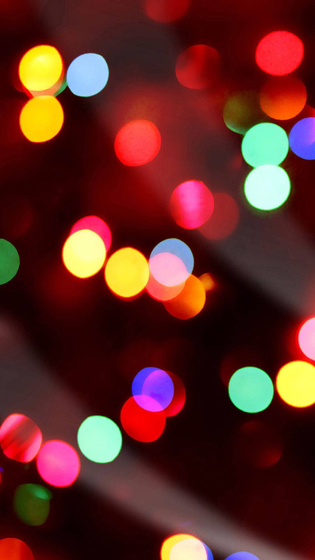 red and green christmas tree, vibrant colorful bokeh lights, dark background, Full HD Phone Wallpaper