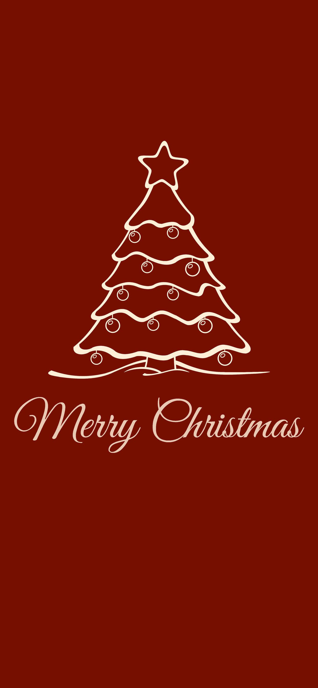 Christmas Tree Pattern iPhone, white line drawing, decorated Christmas tree, 2K Phone Wallpaper