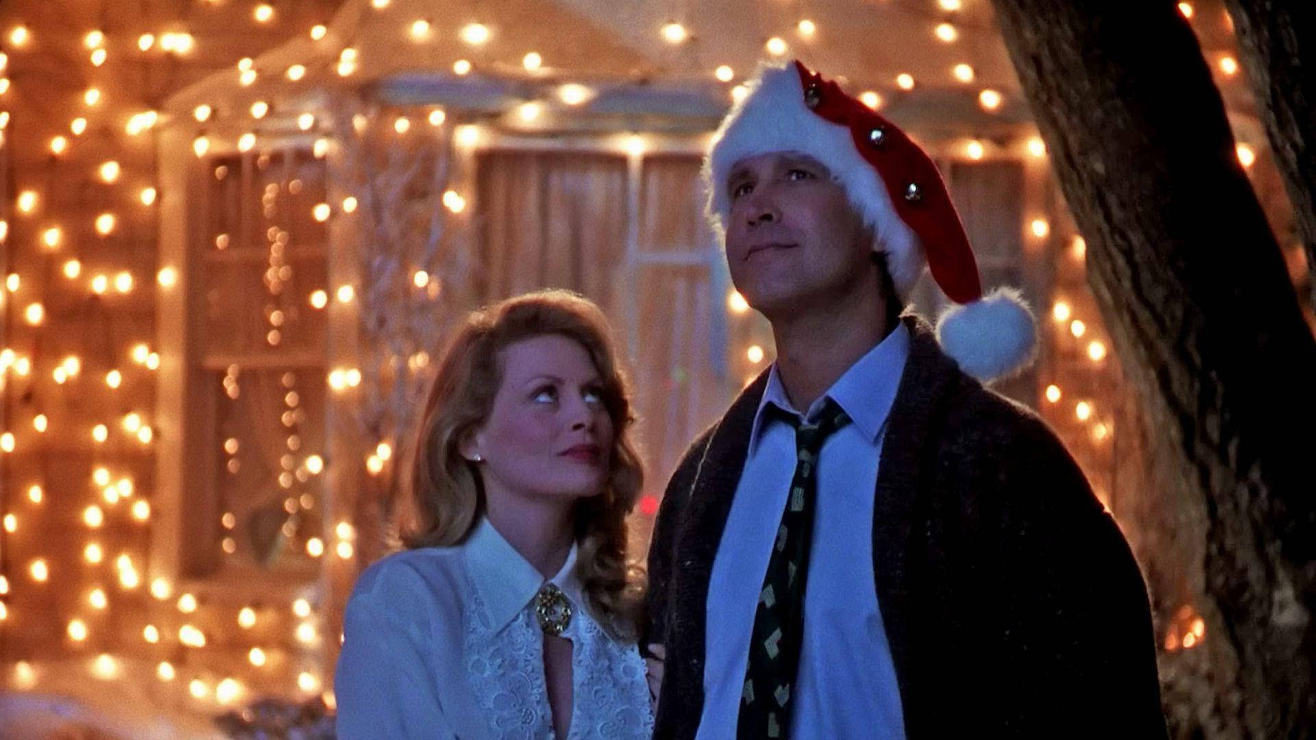 Christmas vacation, Santa hat, warm glowing Christmas lights, Full HD Desktop Wallpaper