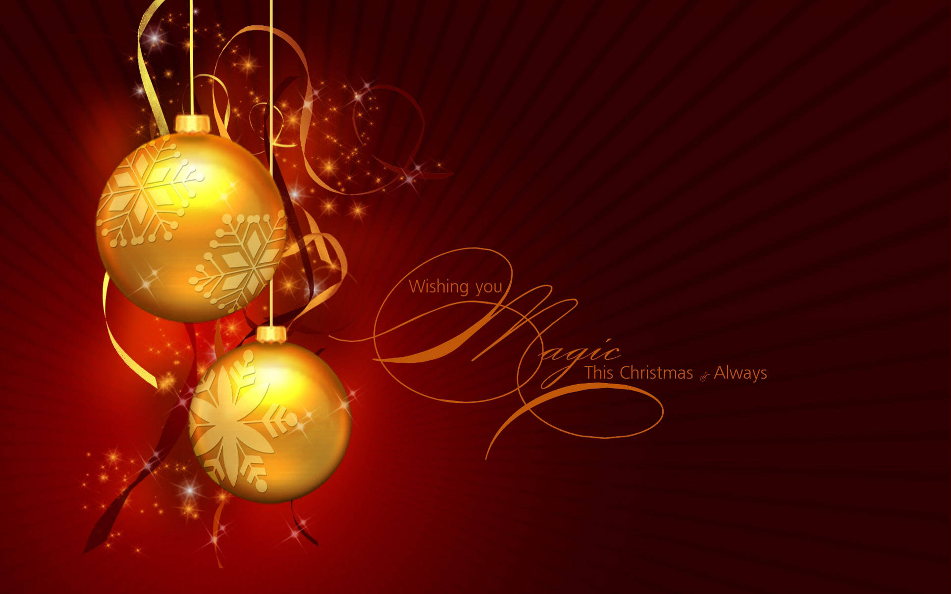 Christmas, golden Christmas ornaments, snowflake patterns, Full HD Desktop Wallpaper