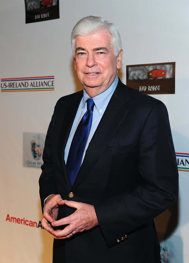 Christopher Dodd, black suit, blue tie, SD Phone Wallpaper