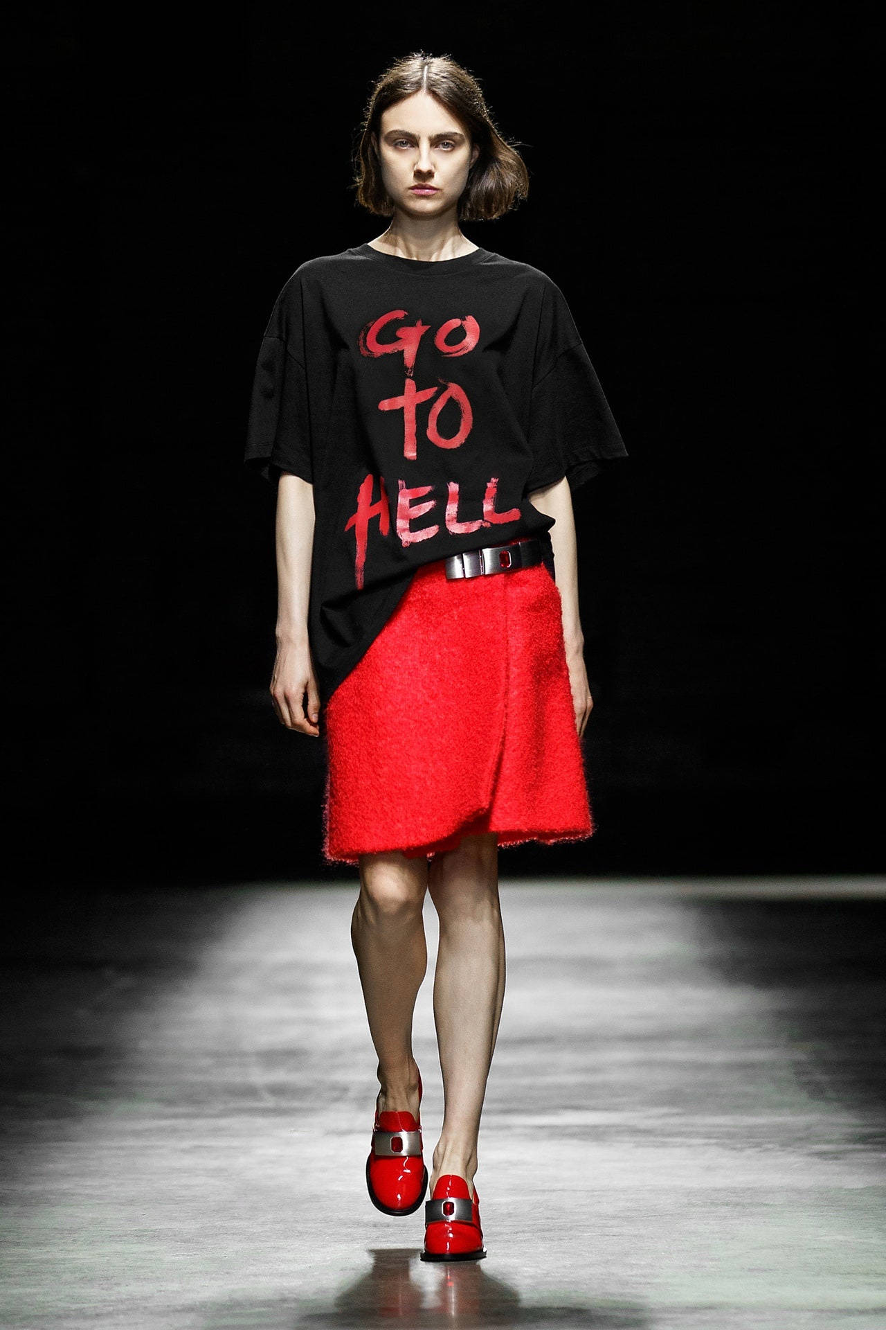 Christopher Kane, Go To Hell Shirt, black tshirt, Full HD Phone Wallpaper