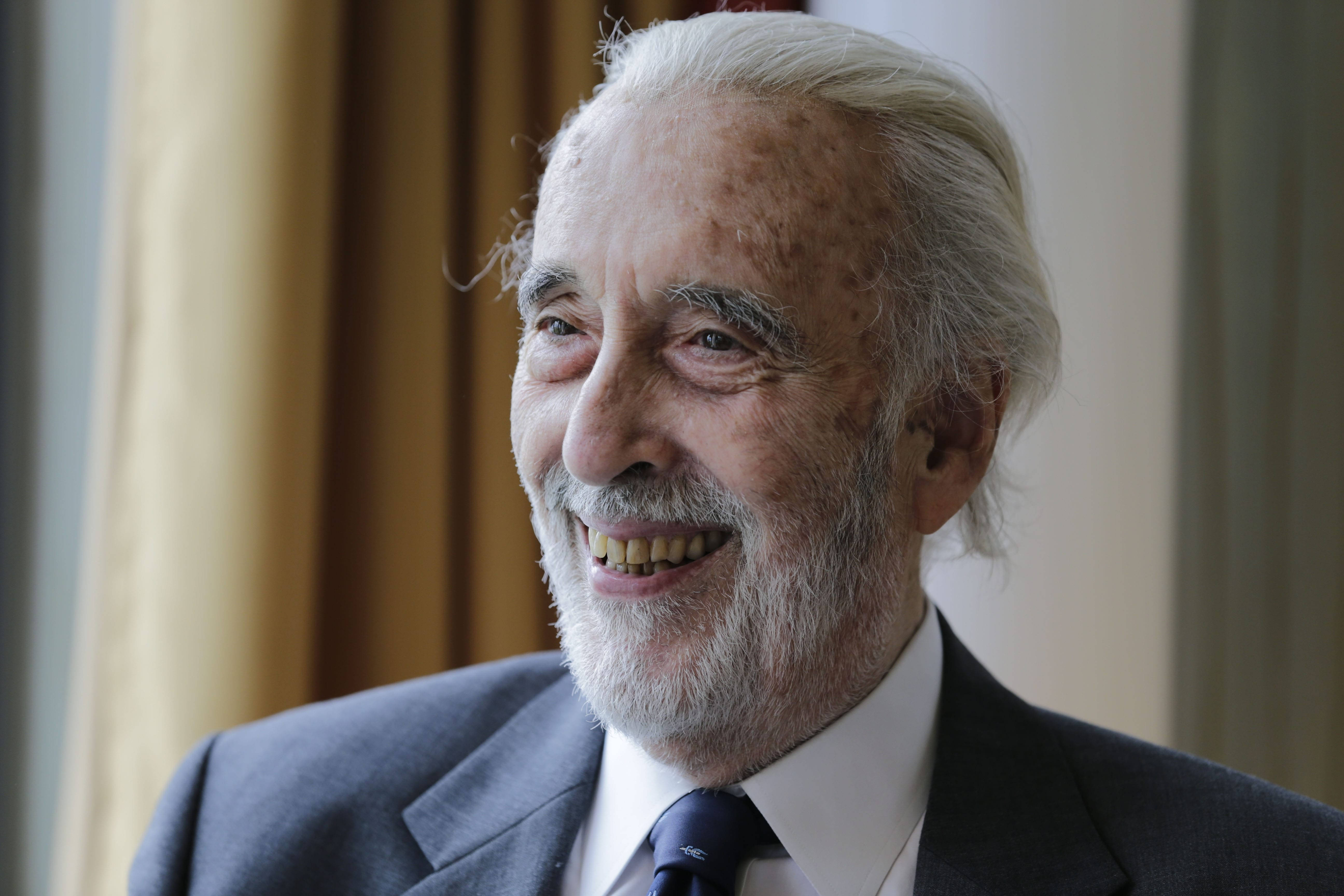 Christopher Lee, white hair, beard, 5K Desktop Wallpaper