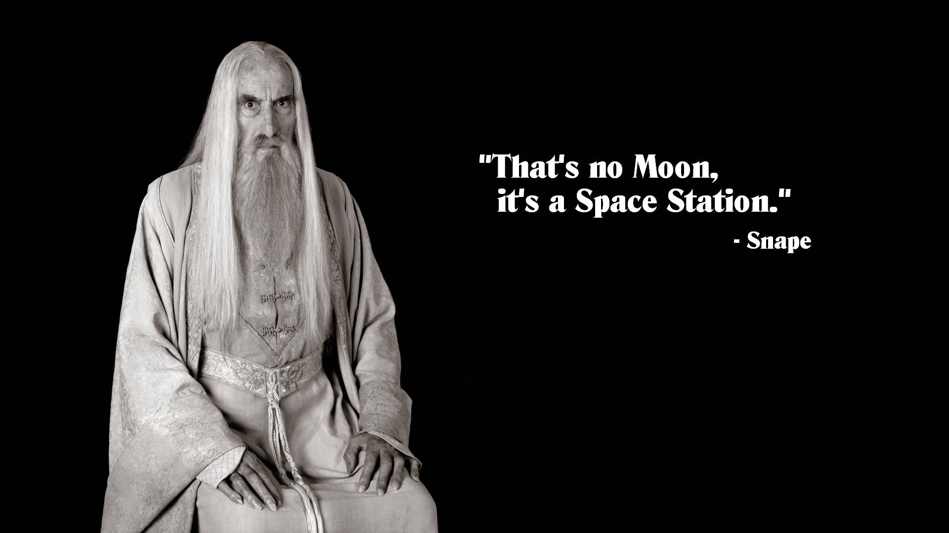 Christopher Lee, long white hair, beard, Full HD Desktop Wallpaper