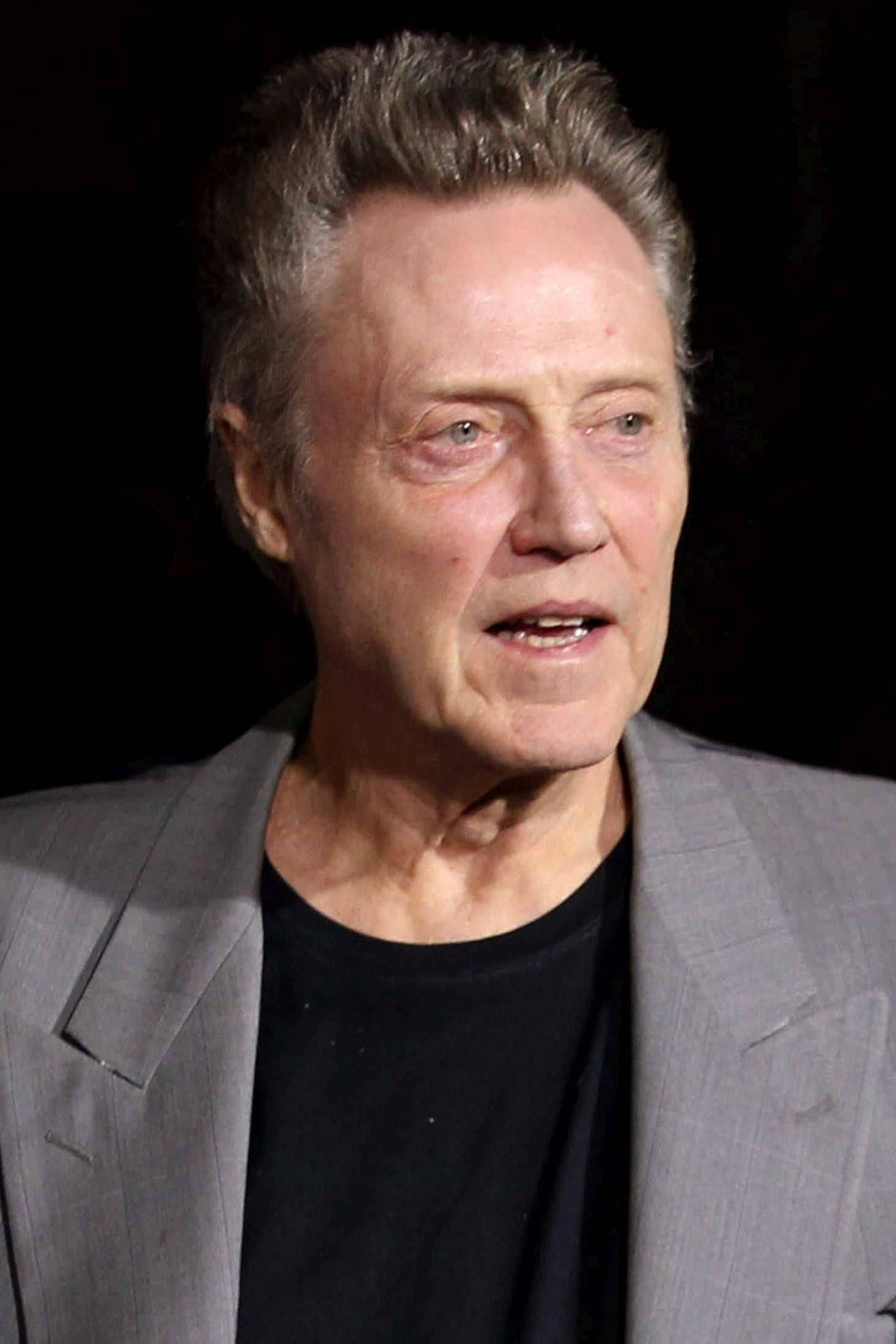 Christopher Walken, gray suit jacket, black shirt, Full HD Phone Wallpaper