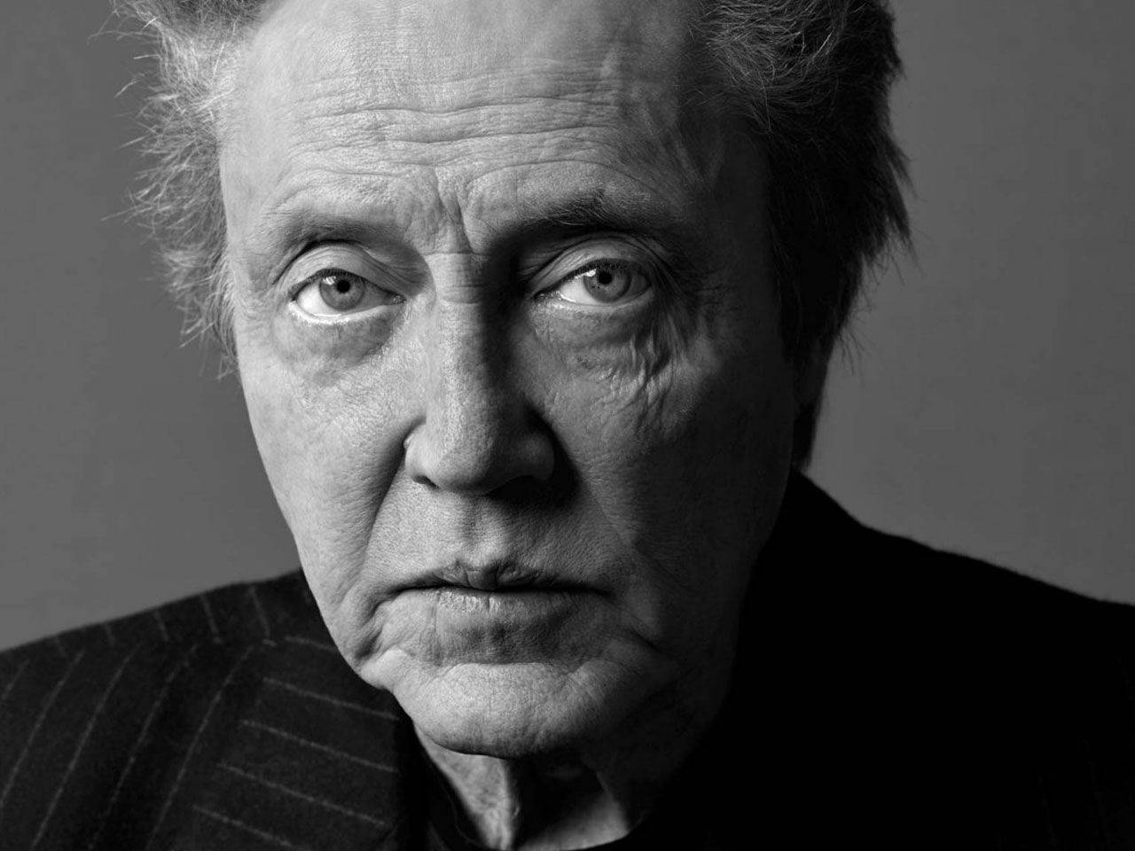 Christopher Walken, greyscale, close-up portrait, HD Desktop Wallpaper
