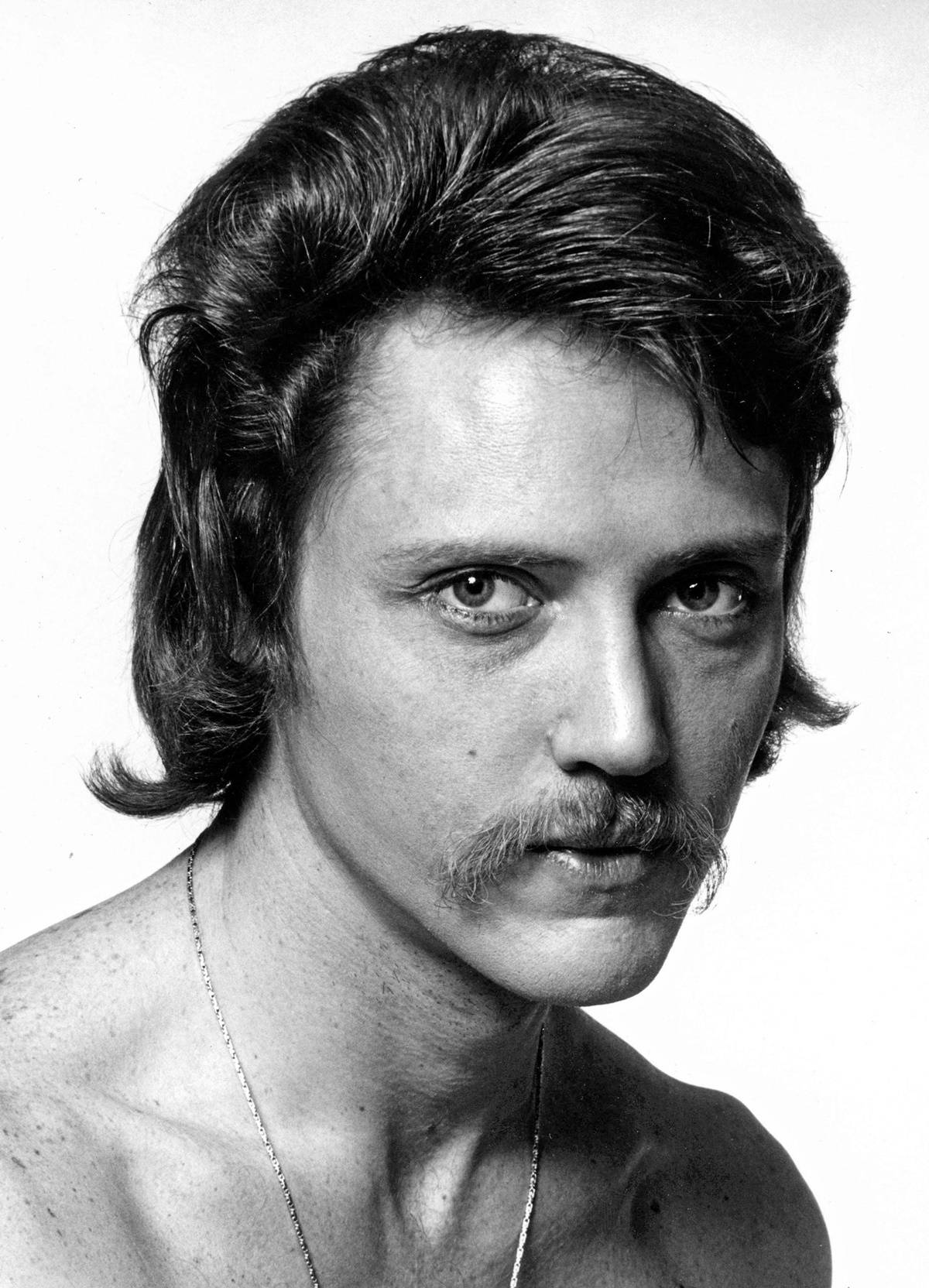 Christopher Walken, black and white, mustache, HD Phone Wallpaper