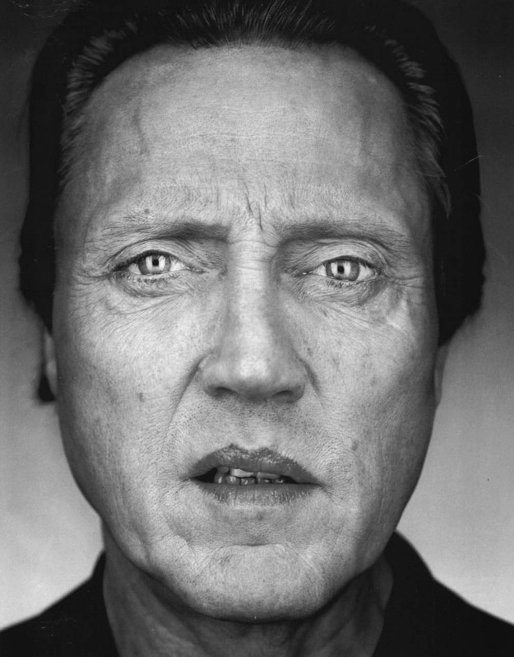 Christopher Walken, greyscale, black and white, SD Phone Wallpaper