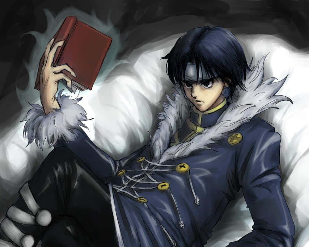 Chrollo Lucilfer, fur-lined coat, red book, SD Desktop Wallpaper