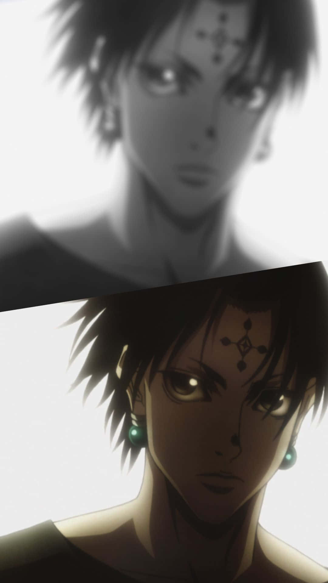 Chrollo Lucilfer, spiky hair, facial markings, Full HD Phone Wallpaper
