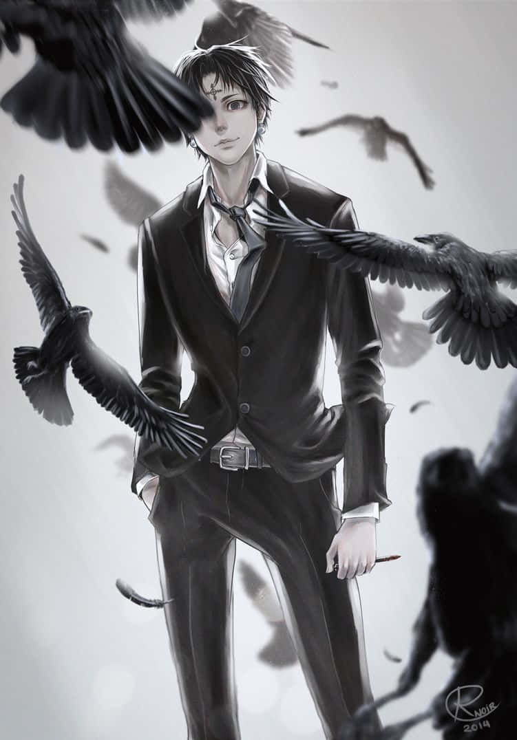 Chrollo Lucilfer, dark suit, black crows, SD Phone Wallpaper