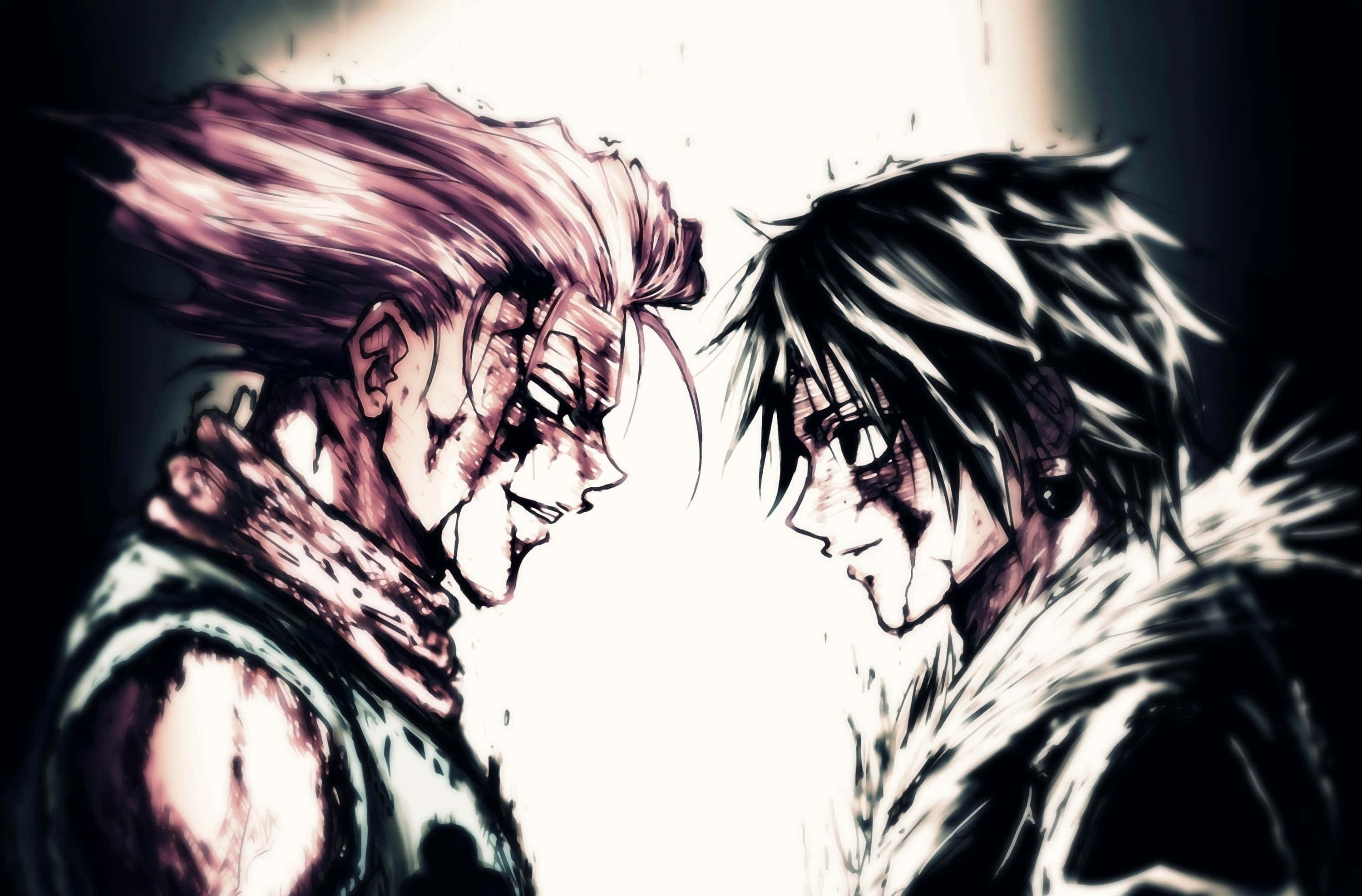 Chrollo Lucilfer, spiky hair, intense expressions, 2K Desktop Wallpaper