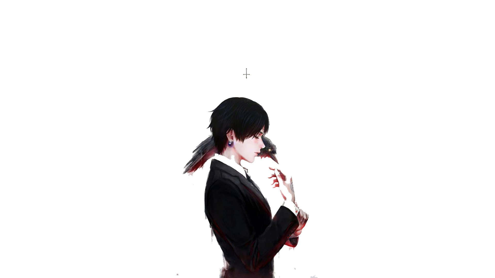 Chrollo Lucilfer, black hair, dark suit, Full HD Desktop Wallpaper