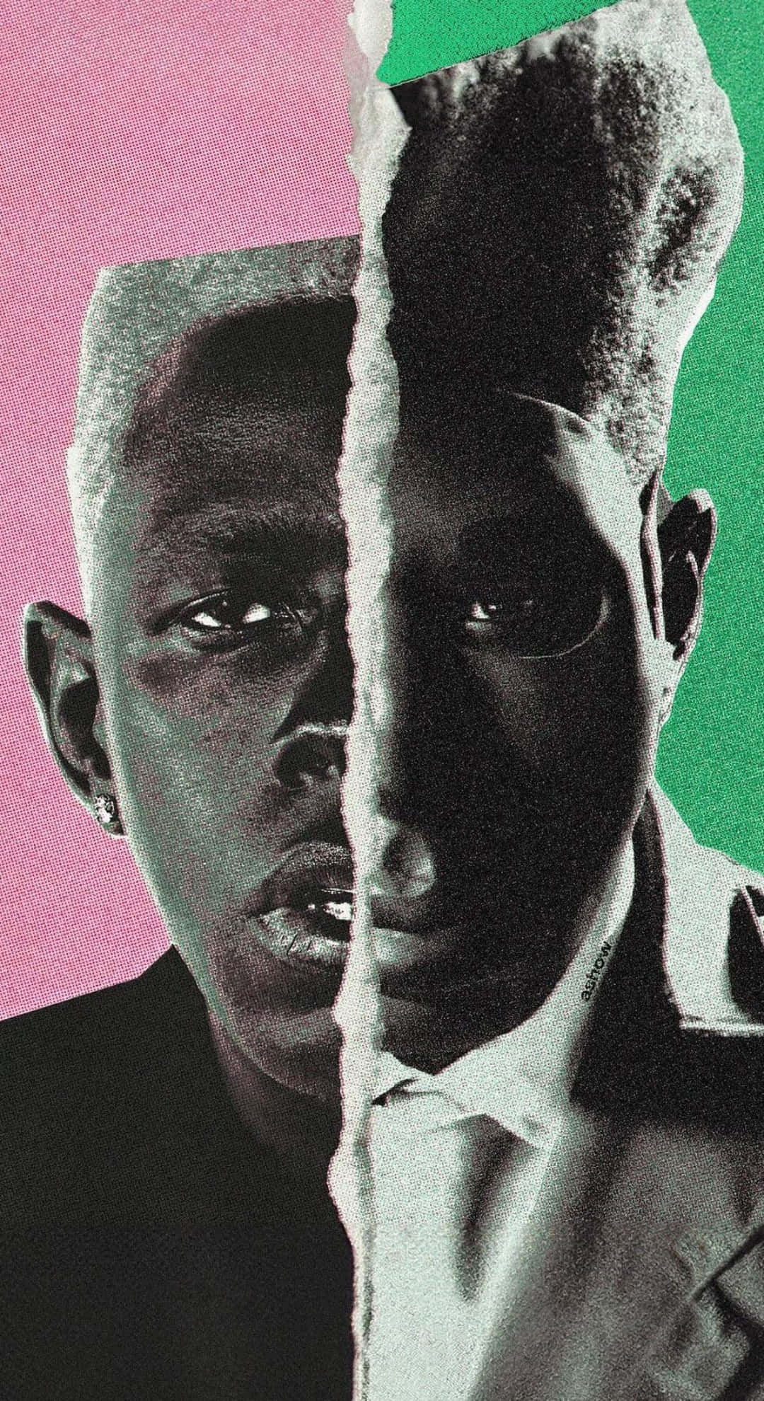 Chromatopia, split portrait, man, Full HD Phone Wallpaper