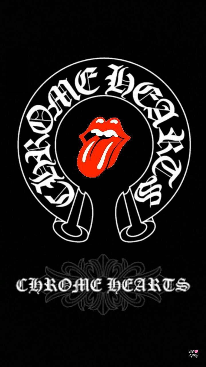 Chrome Hearts, red tongue, white circular logo, HD Phone Wallpaper