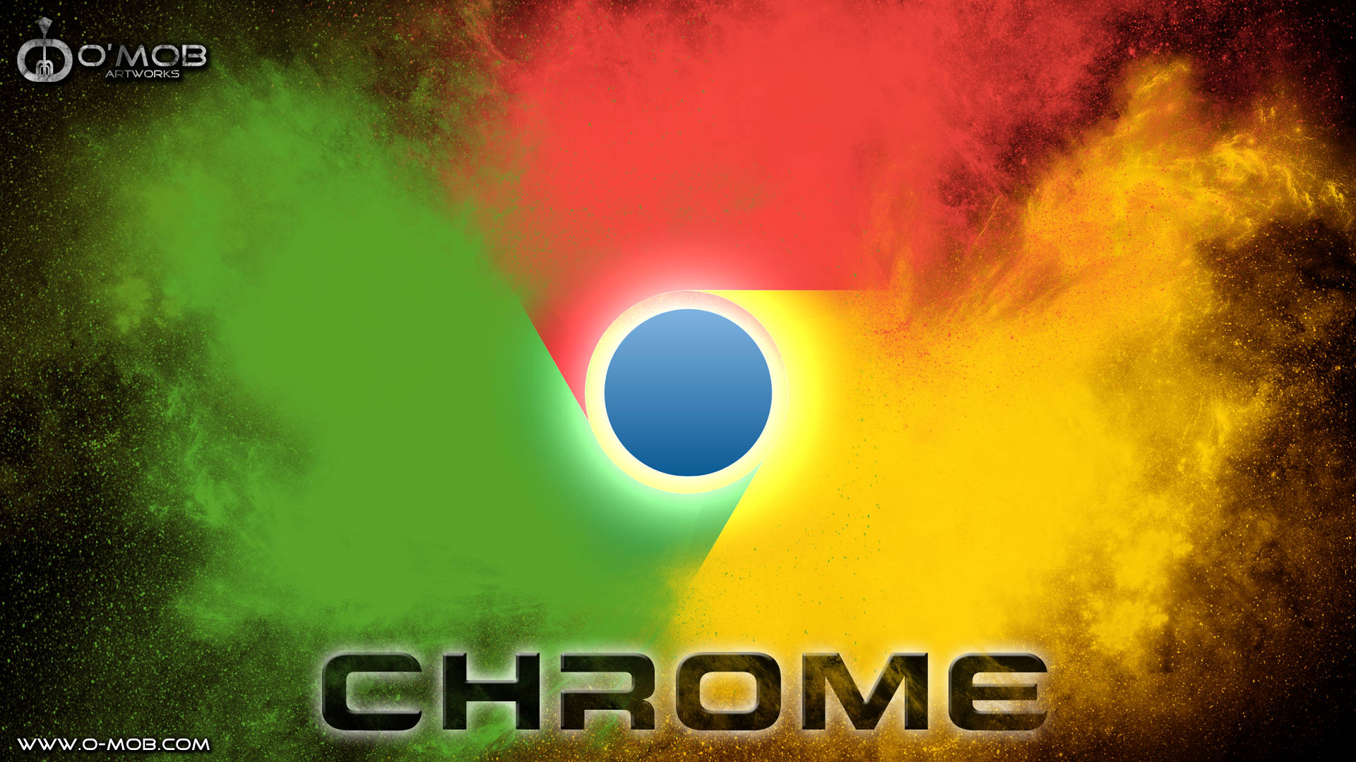 Chrome Logo, red, green, Full HD Desktop Wallpaper