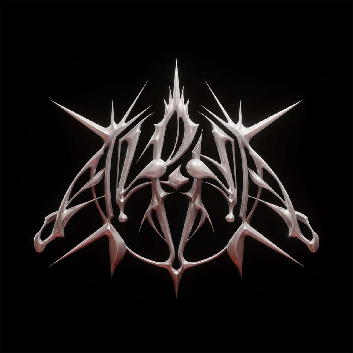 abstract chrome symmetry art, metallic logo, sharp spiky tendrils, SD Desktop Wallpaper