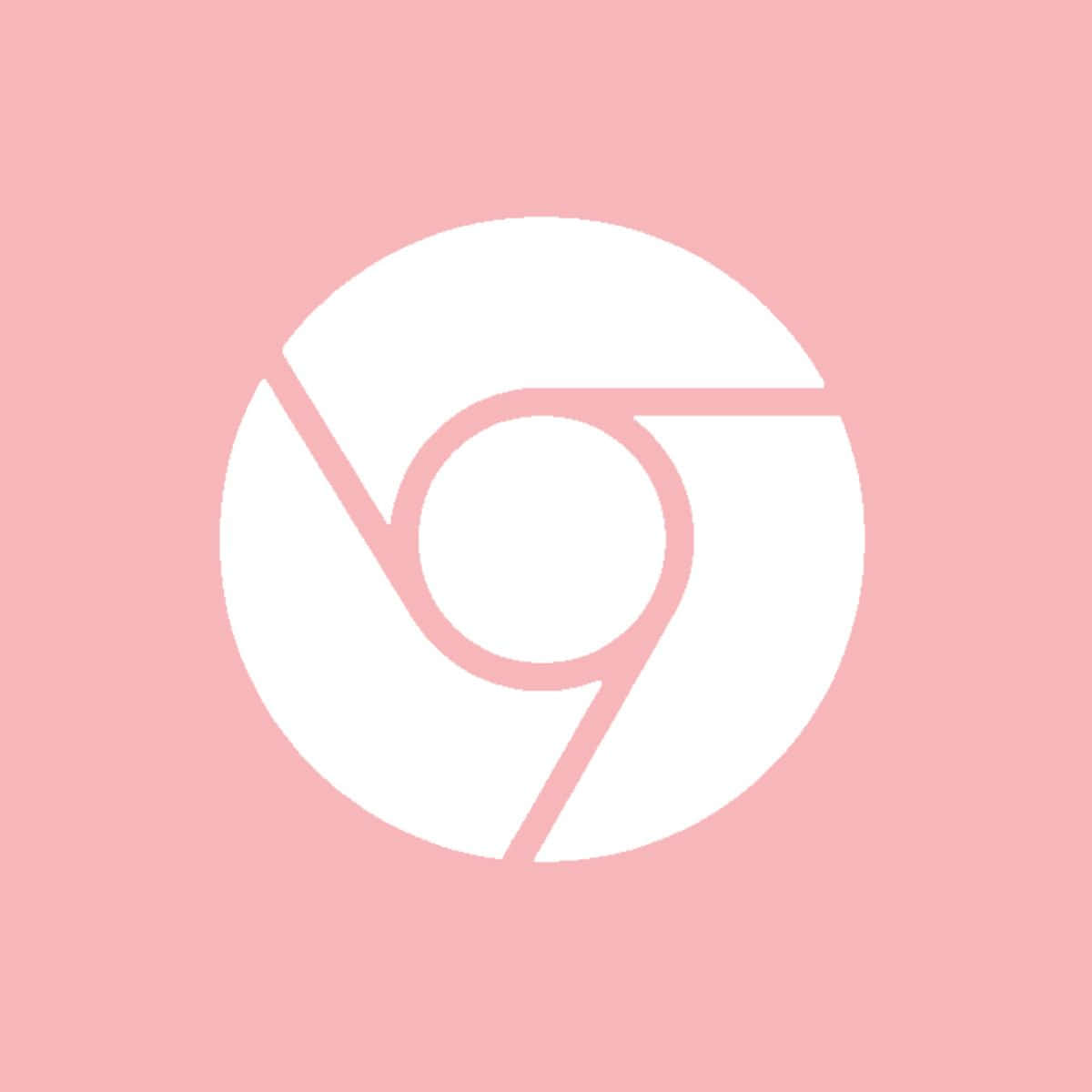 Chrome Logo, white, soft pink background, SD Desktop Wallpaper
