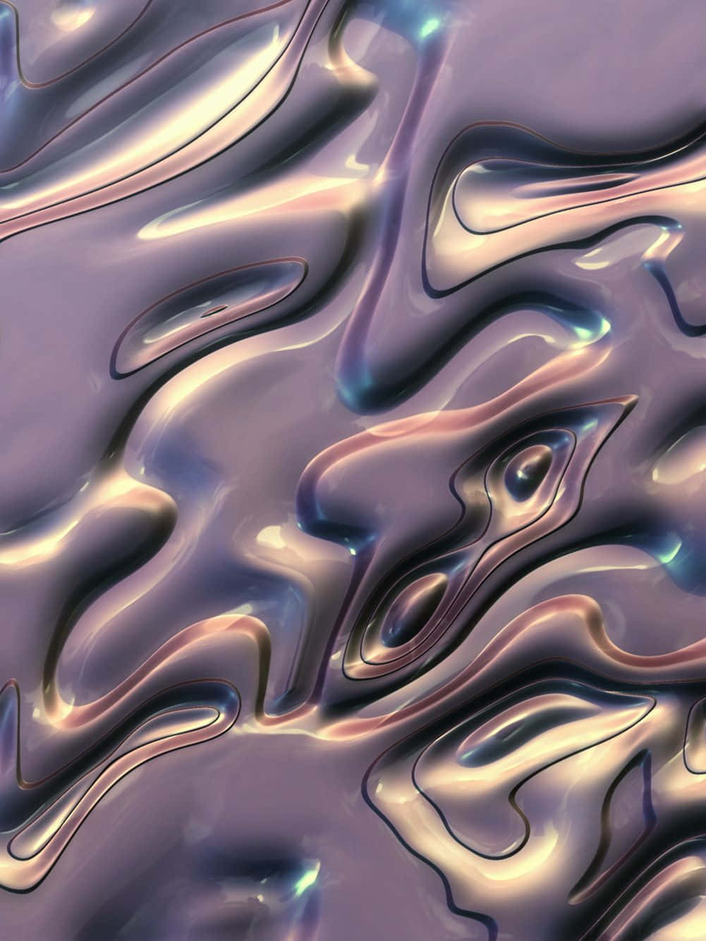 Chrome Waves Aesthetic, metallic purple, gold, HD Phone Wallpaper