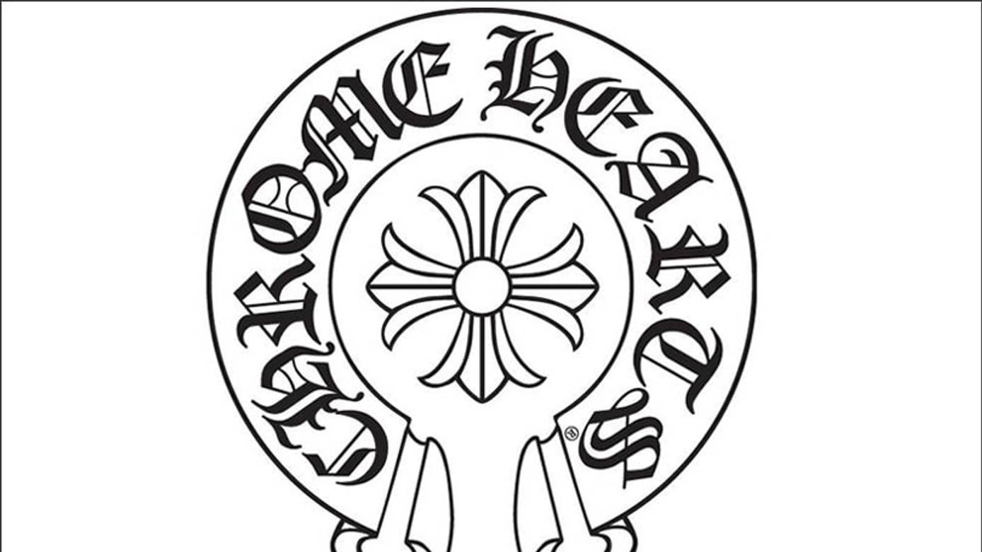 Chrome Hearts logo, gothic script, central flower design, HD Desktop Wallpaper