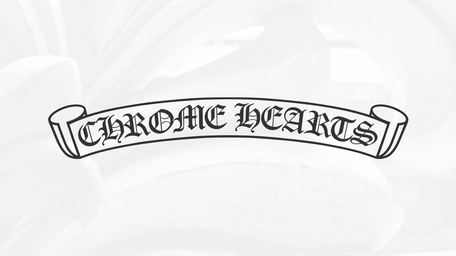 Chrome Hearts, black gothic-style, white textured background, HD Desktop Wallpaper