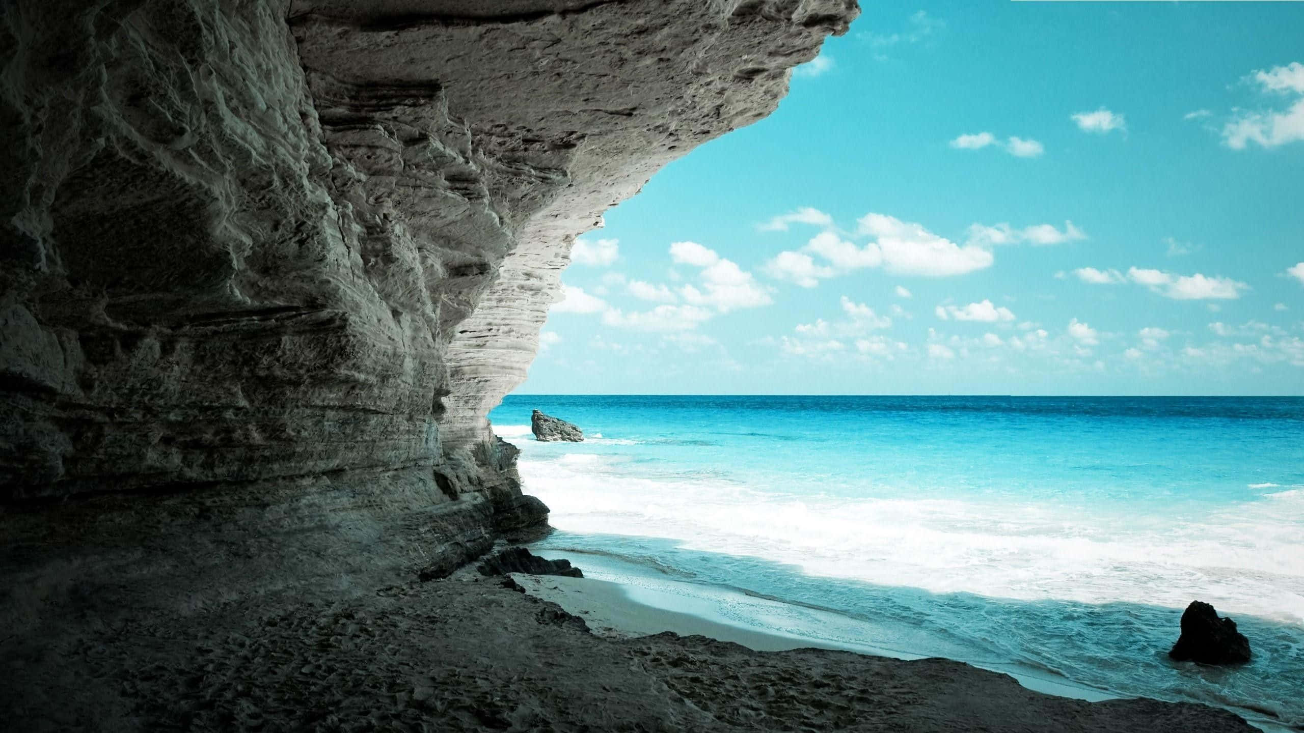 Chrome OS, laptop, turquoise ocean, 2K Desktop Wallpaper