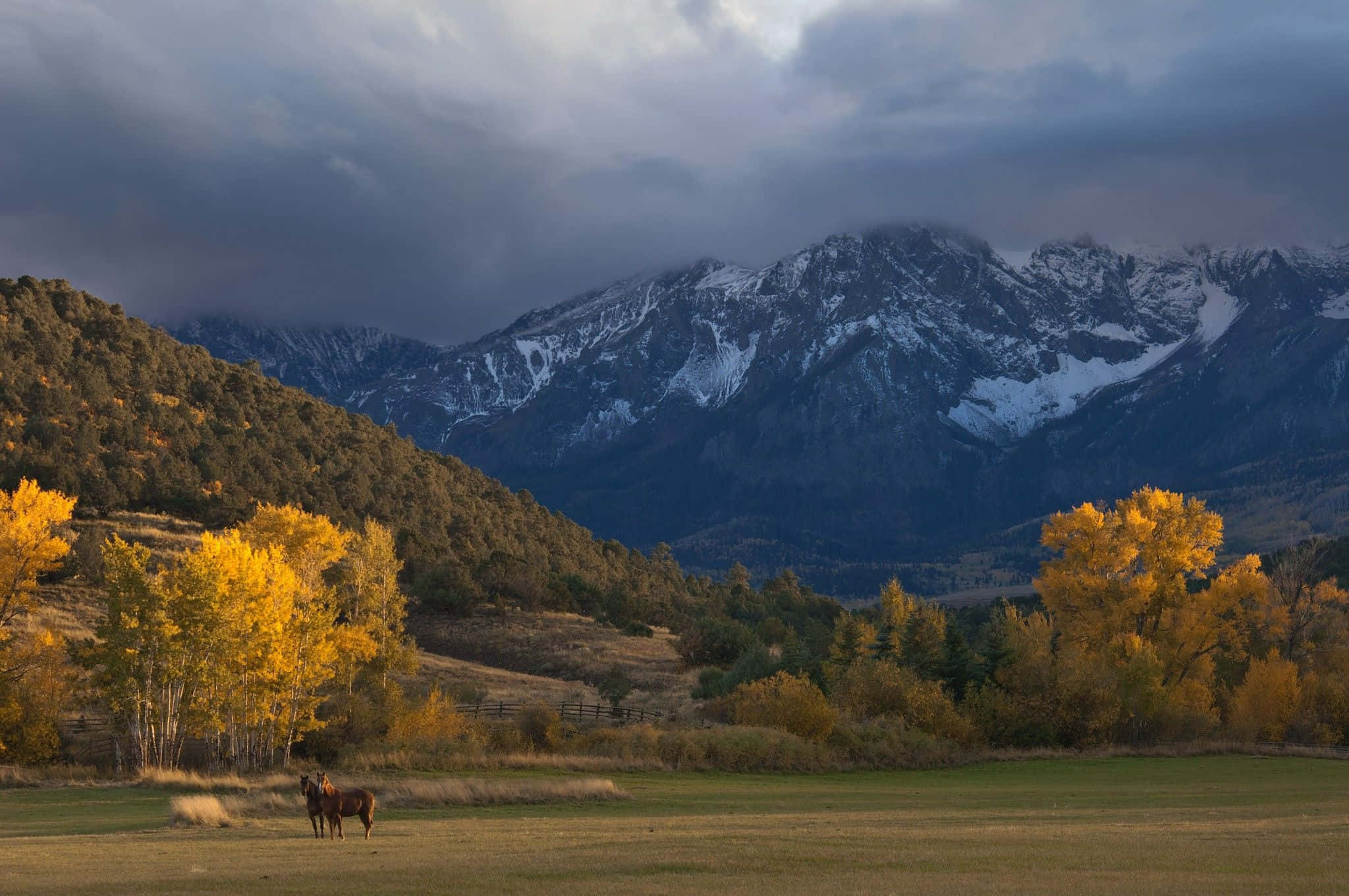Chrome OS, Mountain Scenery, golden field, Full HD Desktop Wallpaper