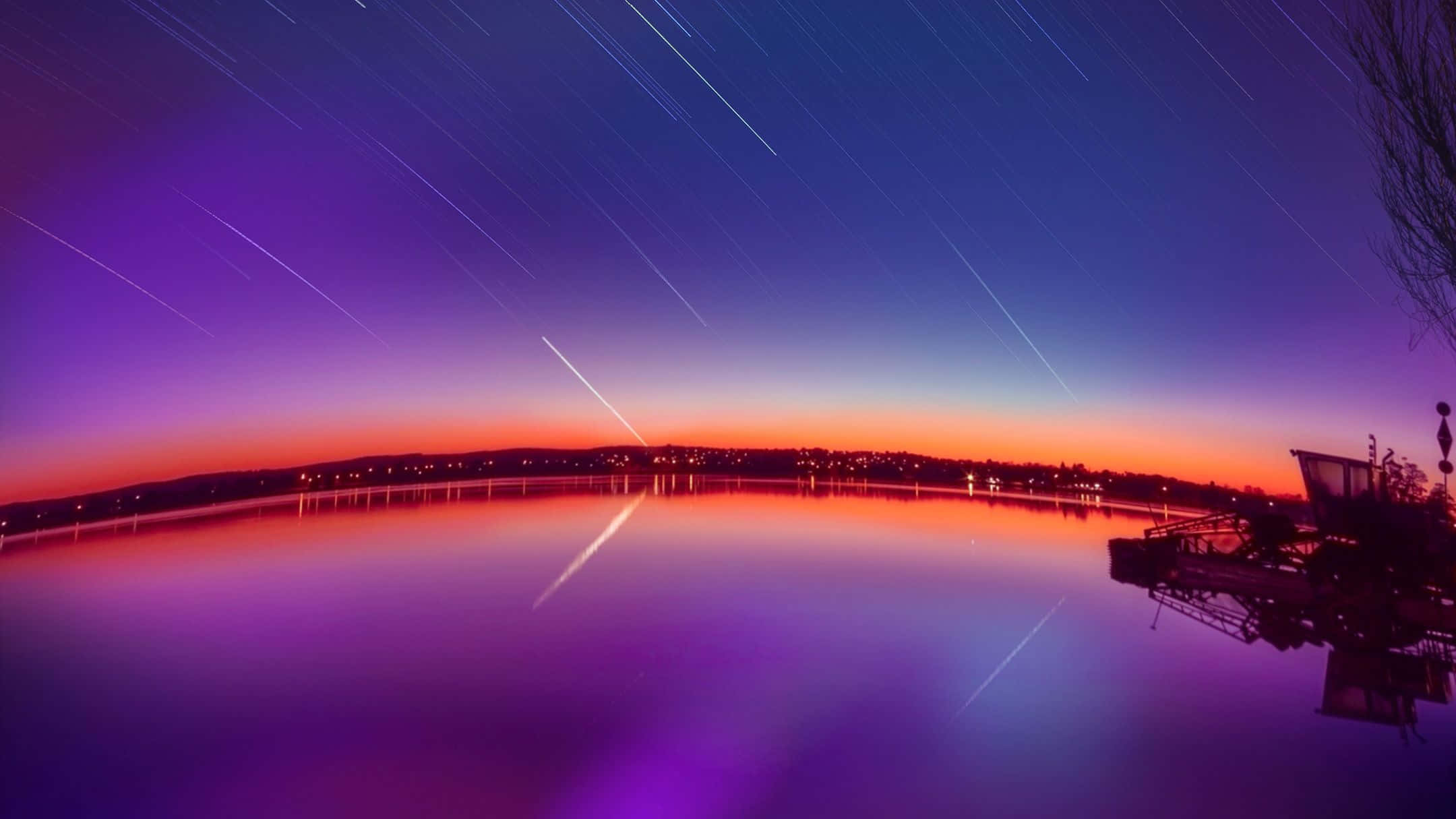 Chrome OS, star trails, twilight sky, Full HD Desktop Wallpaper