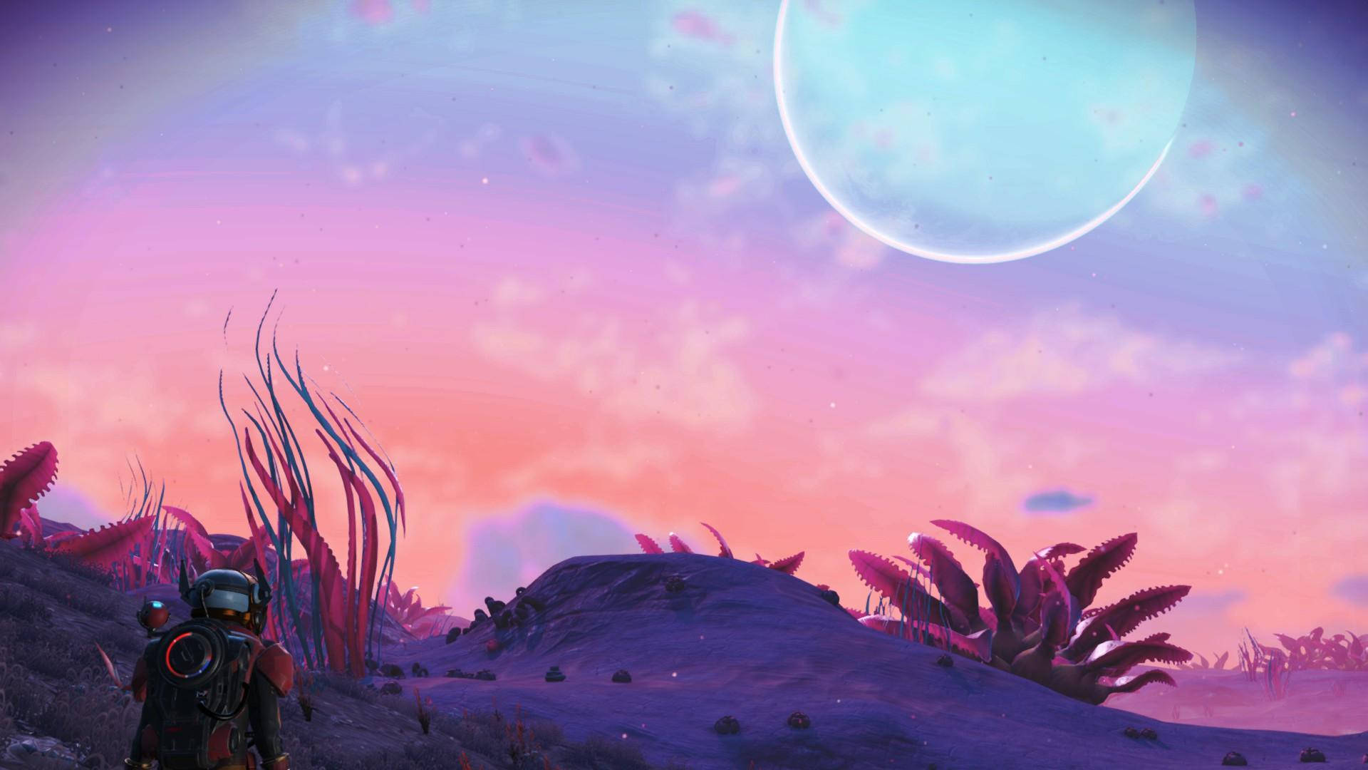 Chromebook, Pink Twilight, astronaut, Full HD Desktop Wallpaper