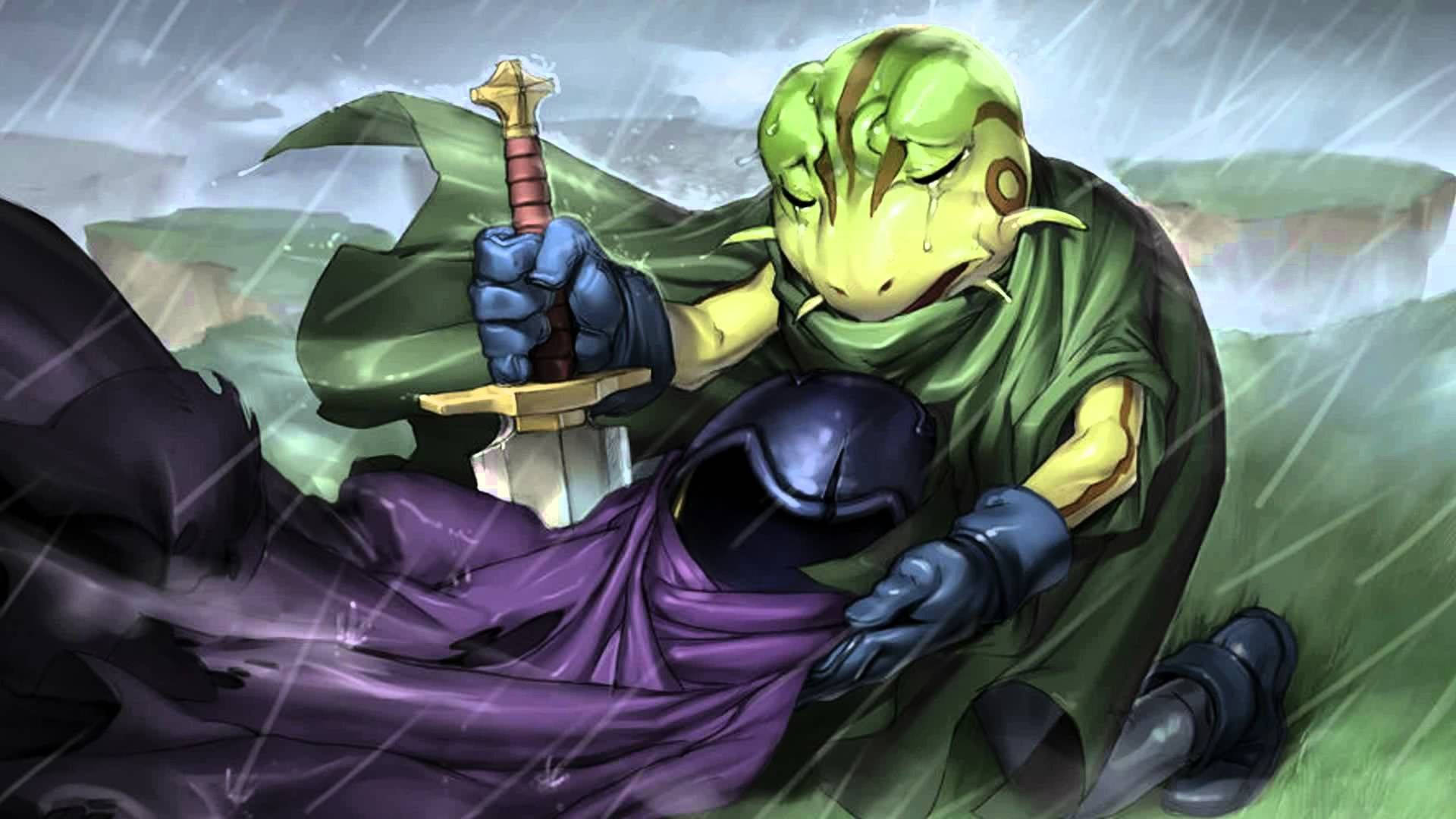 Chrono Trigger, crying frog, green-skinned frog-like warrior, Full HD Desktop Wallpaper