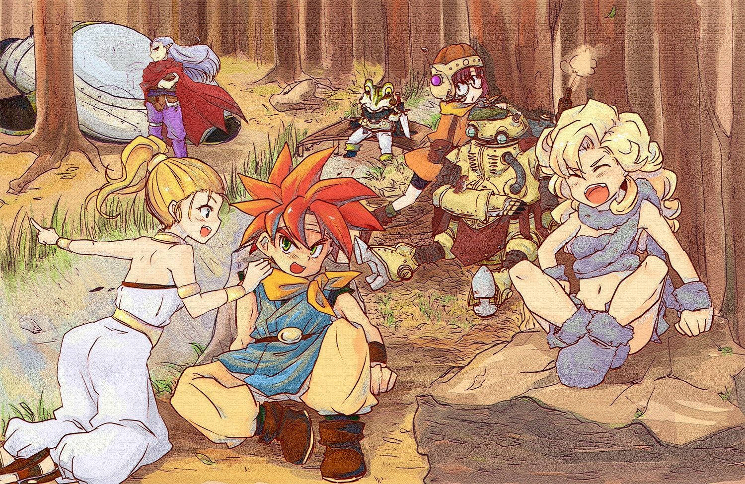 Chrono Trigger, characters, forest, HD Desktop Wallpaper