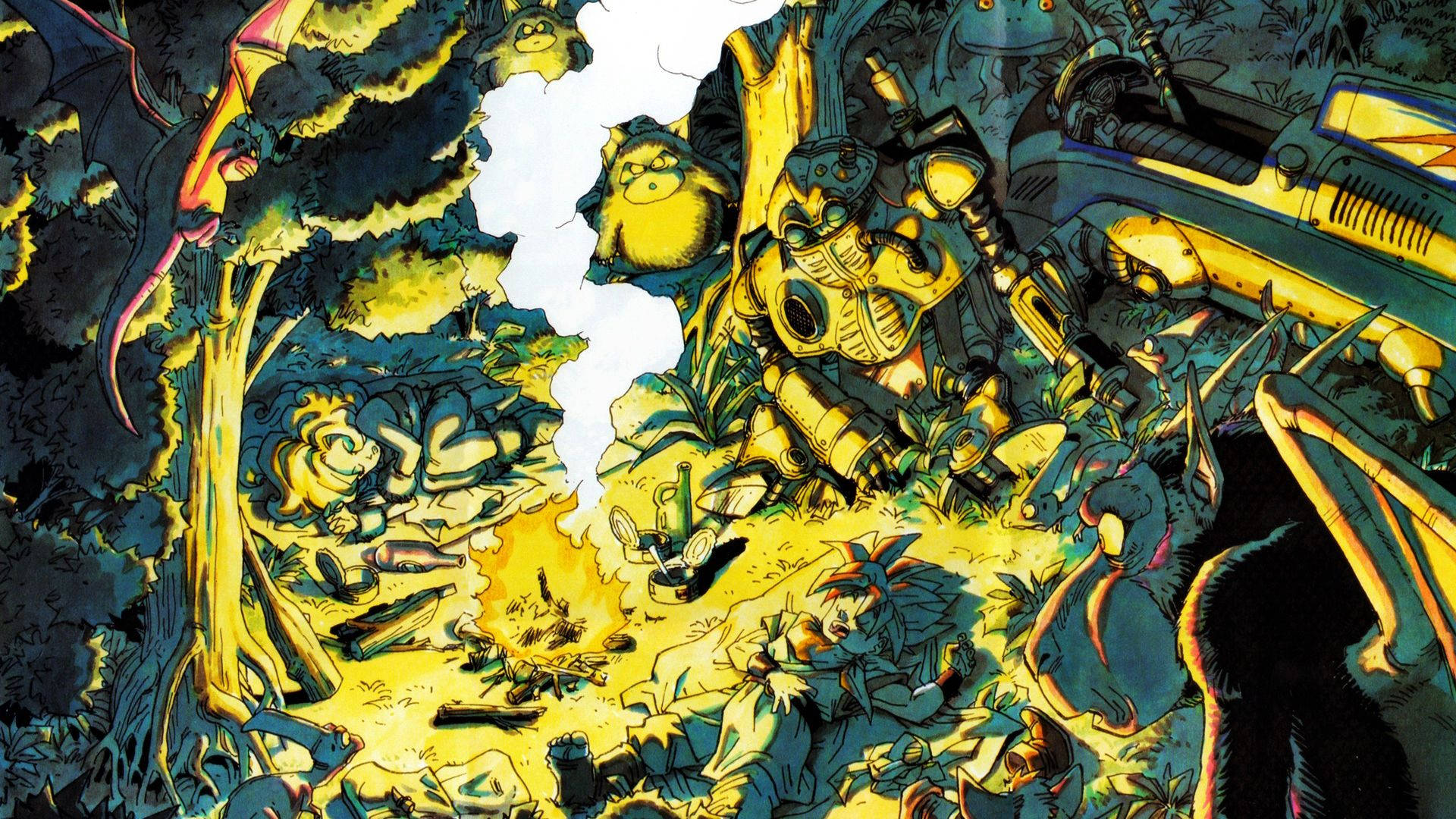 Chrono Trigger, forest, armored warriors, Full HD Desktop Wallpaper