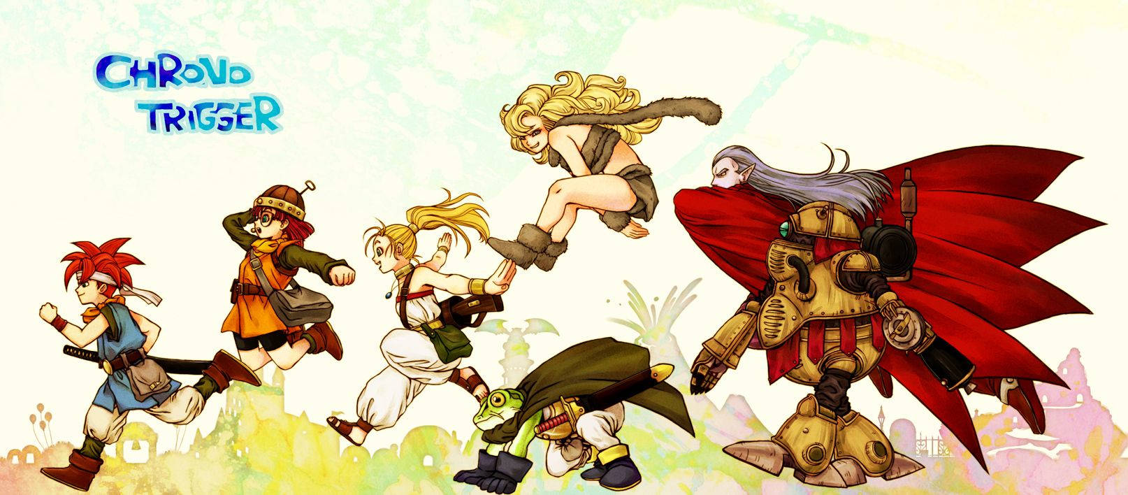 Chrono Trigger, main characters, anime-style illustration, HD Desktop Wallpaper