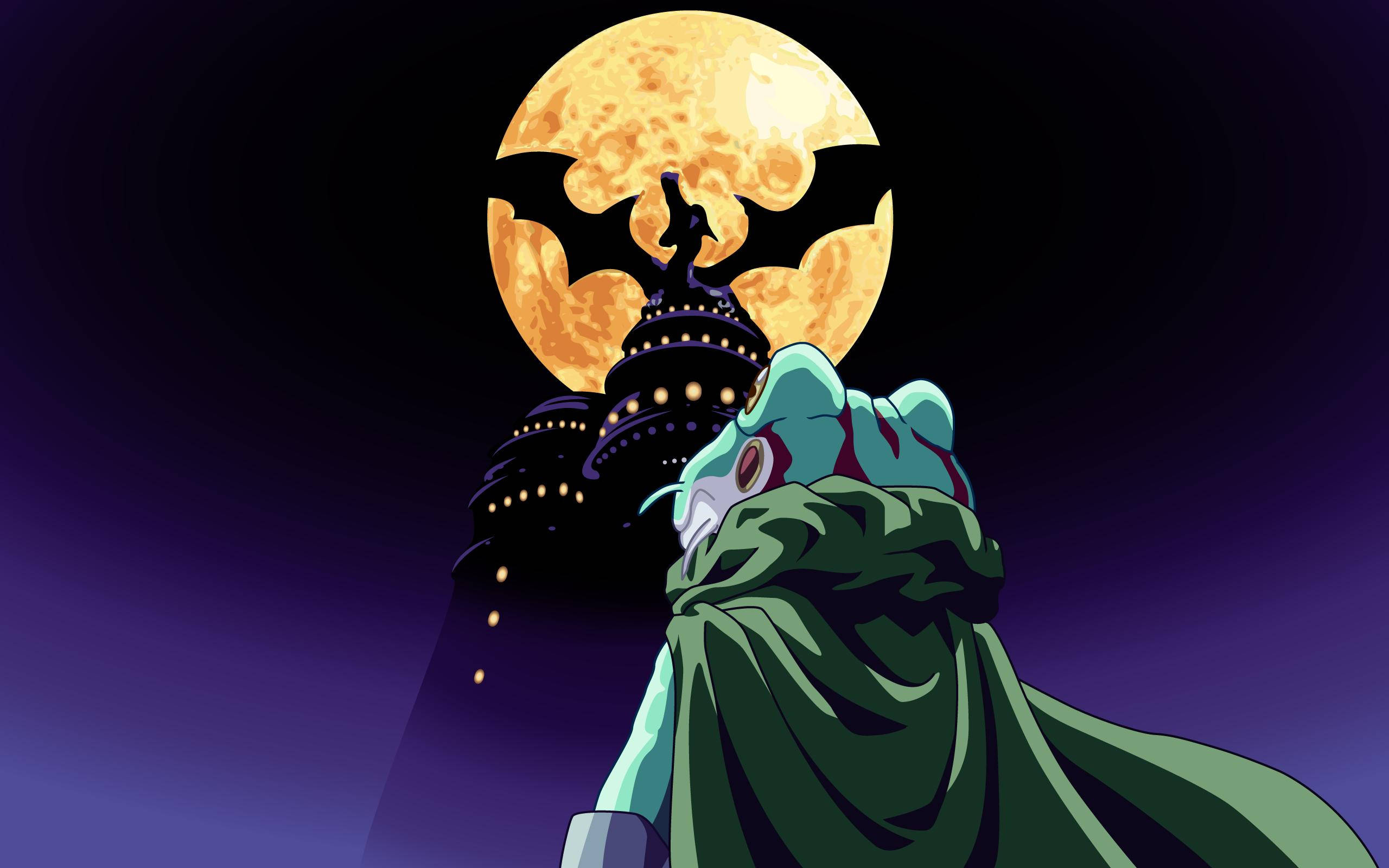 Chrono Trigger, teal-skinned anime character, green cloak, 2K Desktop Wallpaper