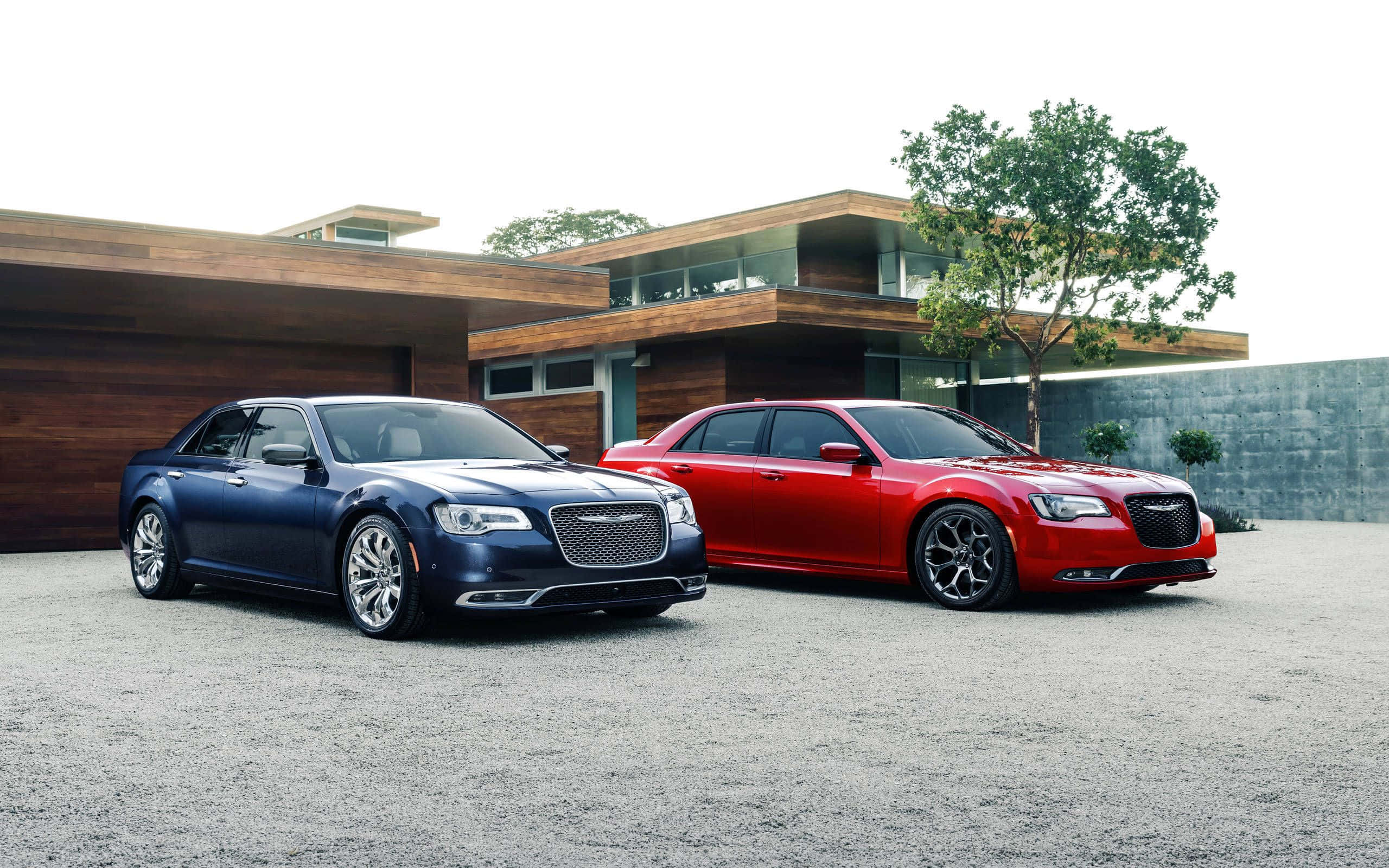 Chrysler 300, blue, red, 2K Desktop Wallpaper