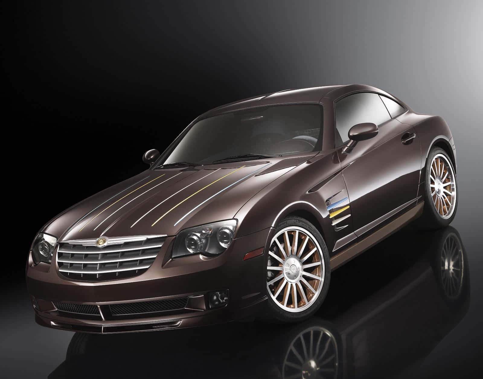 Chrysler Crossfire, brown, gold stripes, HD Desktop Wallpaper