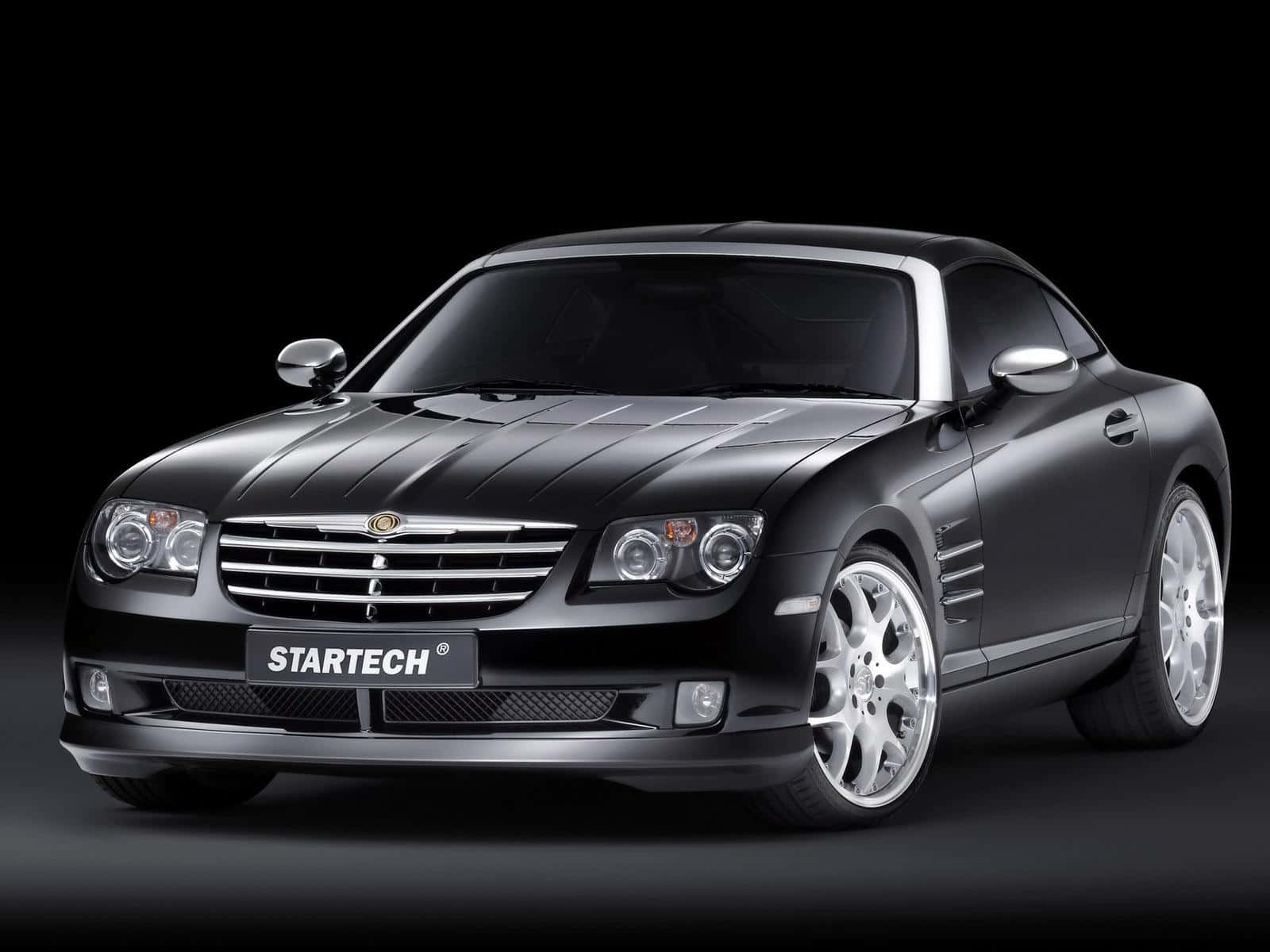 Chrysler Crossfire, matte black, silver accents, HD Desktop Wallpaper